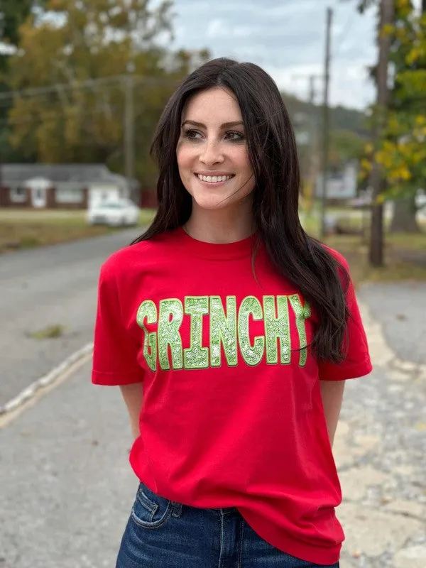 Grinchy Faux Sequin Tee