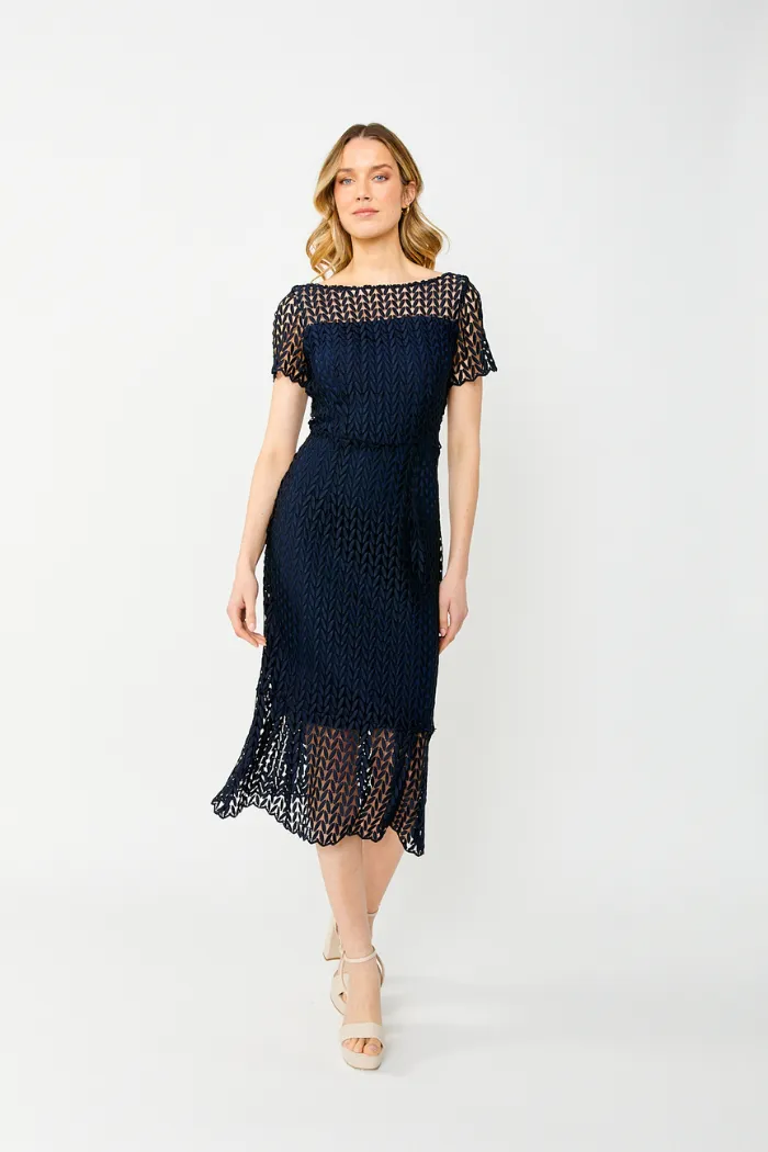 Guipure Lace Flounce Dress