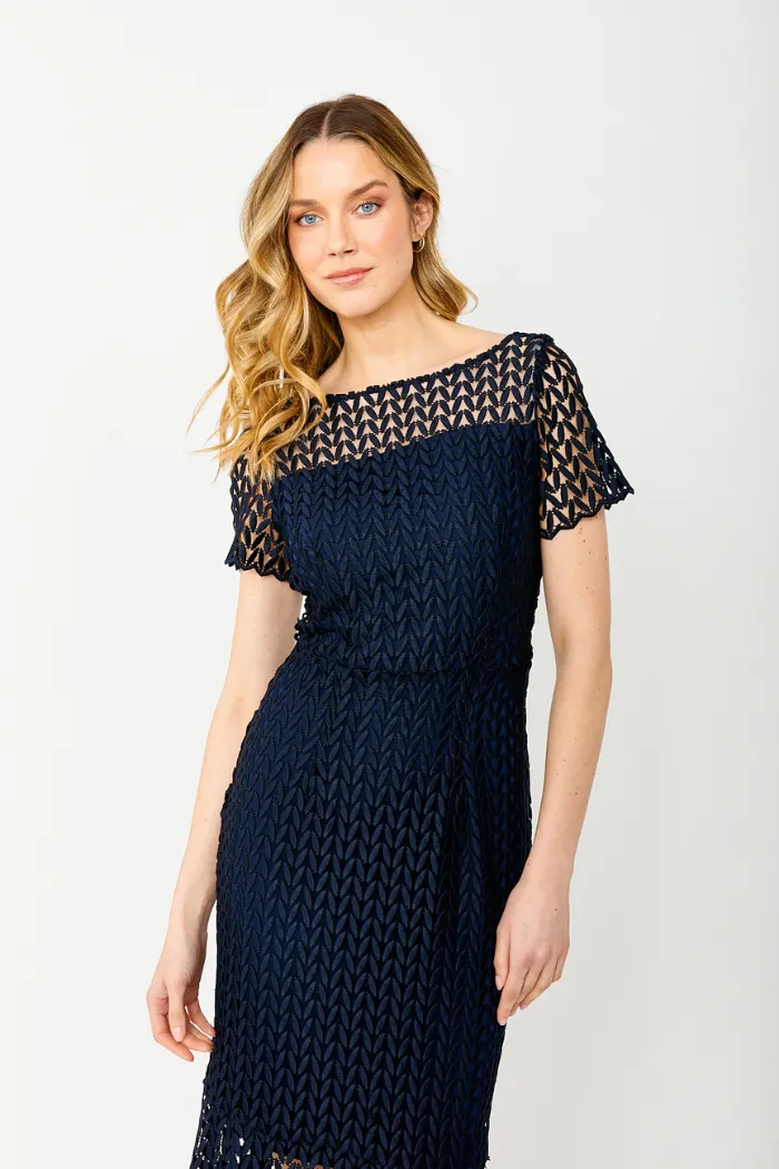 Guipure Lace Flounce Dress