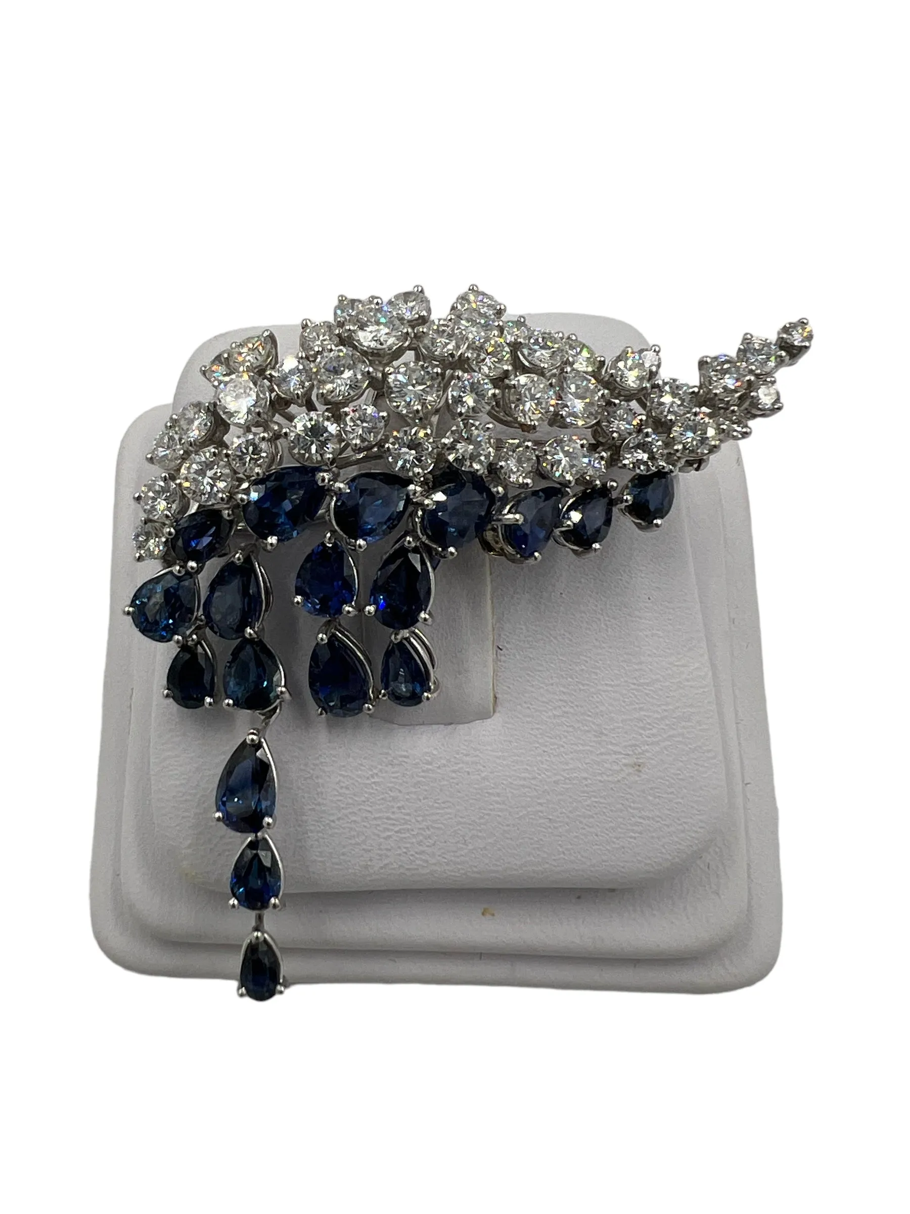 H Stern Sapphire Diamond White Gold Brooch