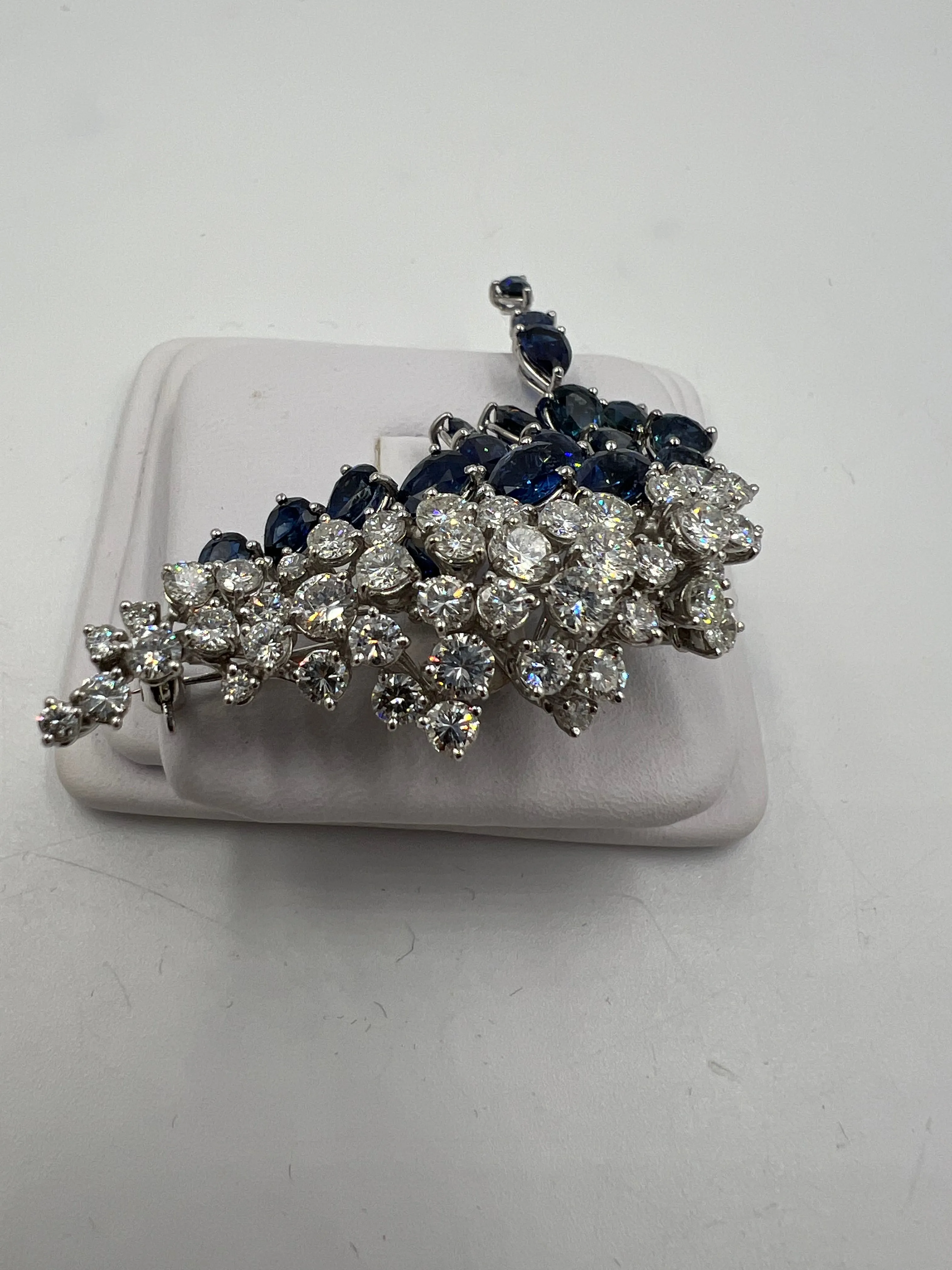 H Stern Sapphire Diamond White Gold Brooch