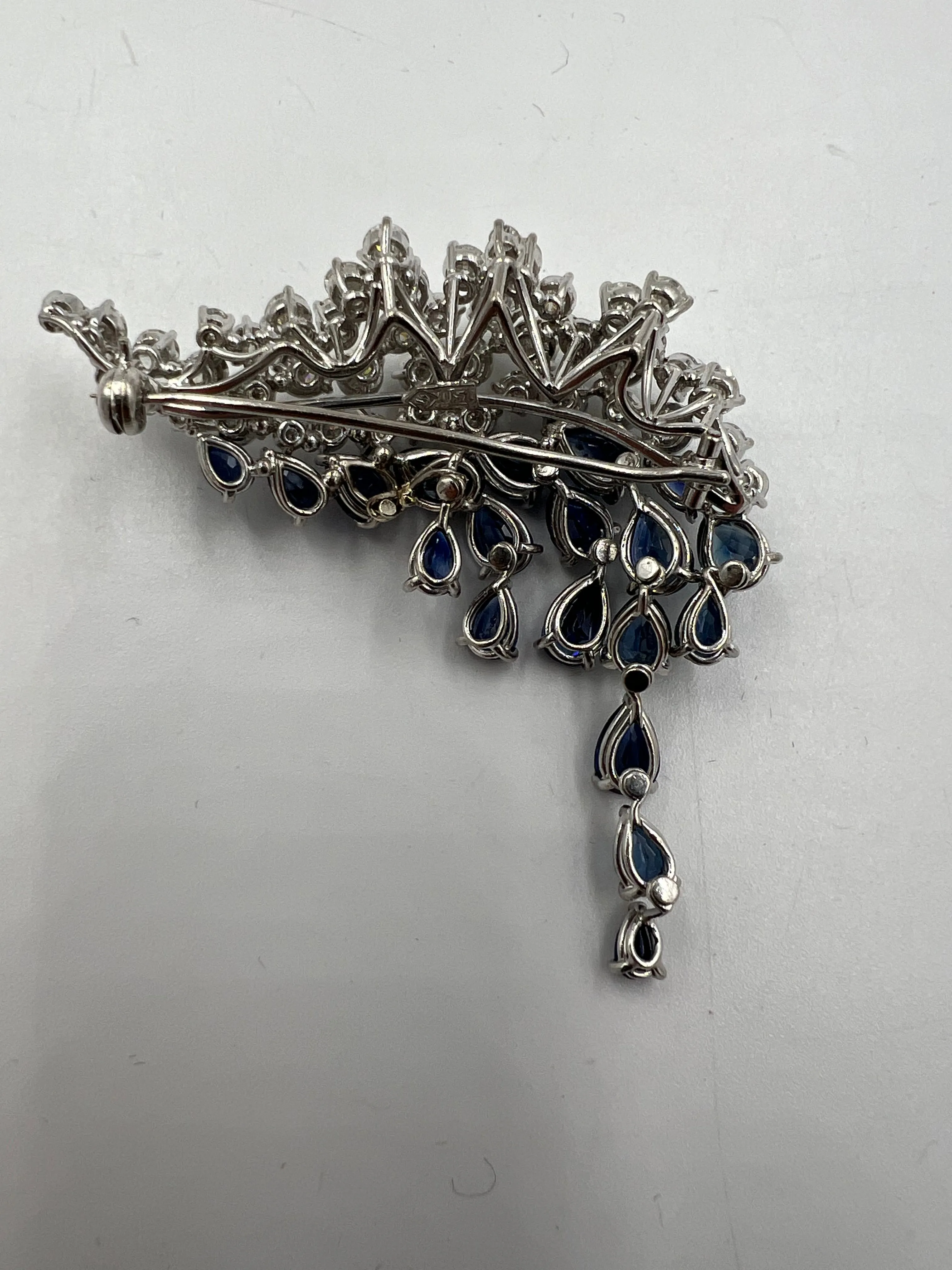 H Stern Sapphire Diamond White Gold Brooch