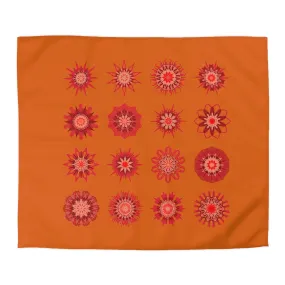 Handmade Mandala Art Microfiber Duvet Cover in Sunset Orange