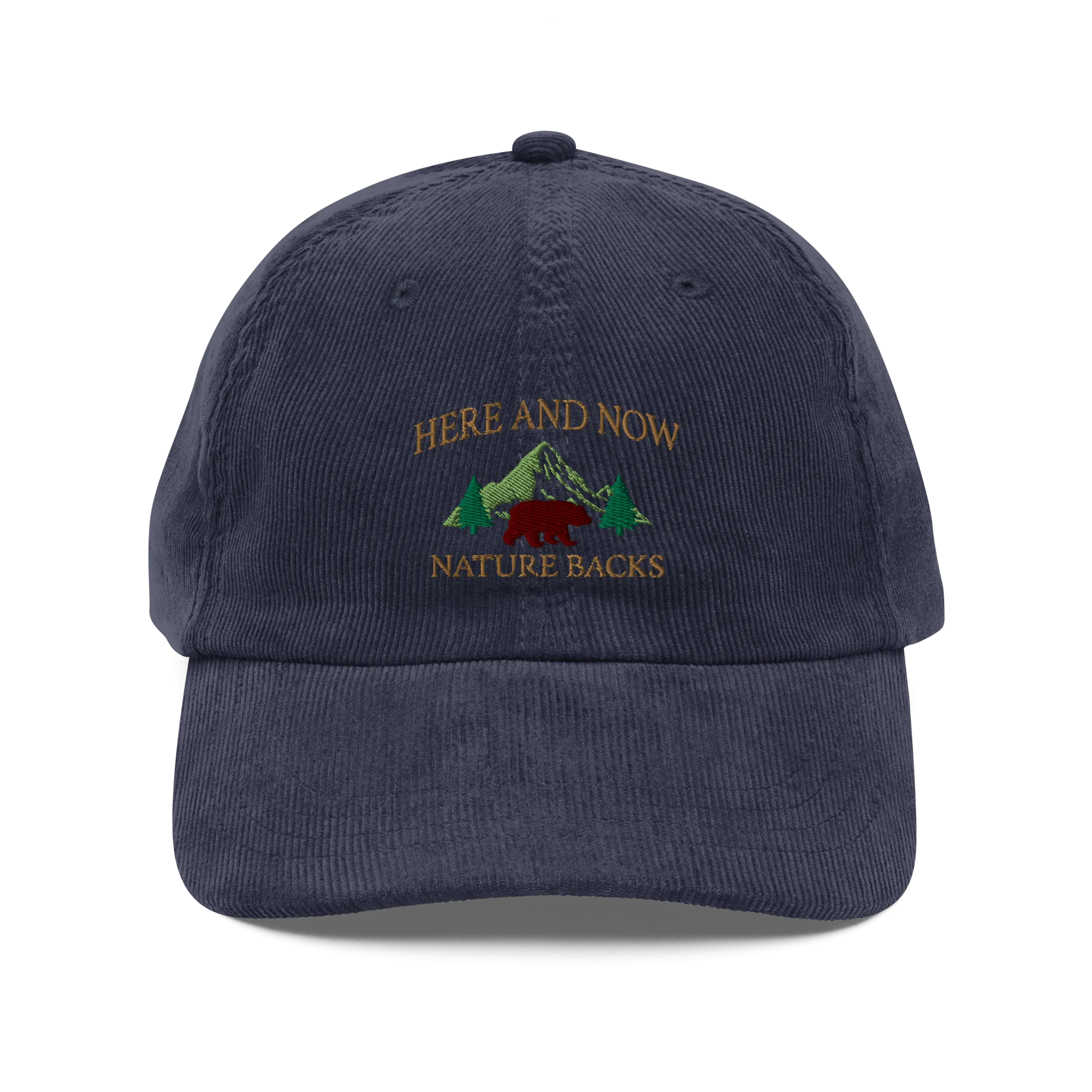 Here and Now Embroidered Corduroy Cap