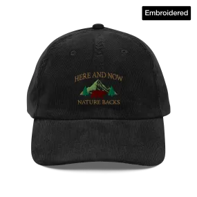 Here and Now Embroidered Corduroy Cap