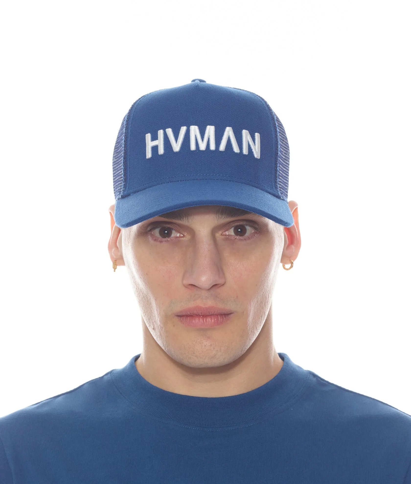 HVMAN MESH TRUCKER CAP IN CLASSIC BLUE