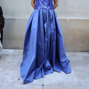 Hydrangea Blue Taffeta Ballgown Skirt With Pockets