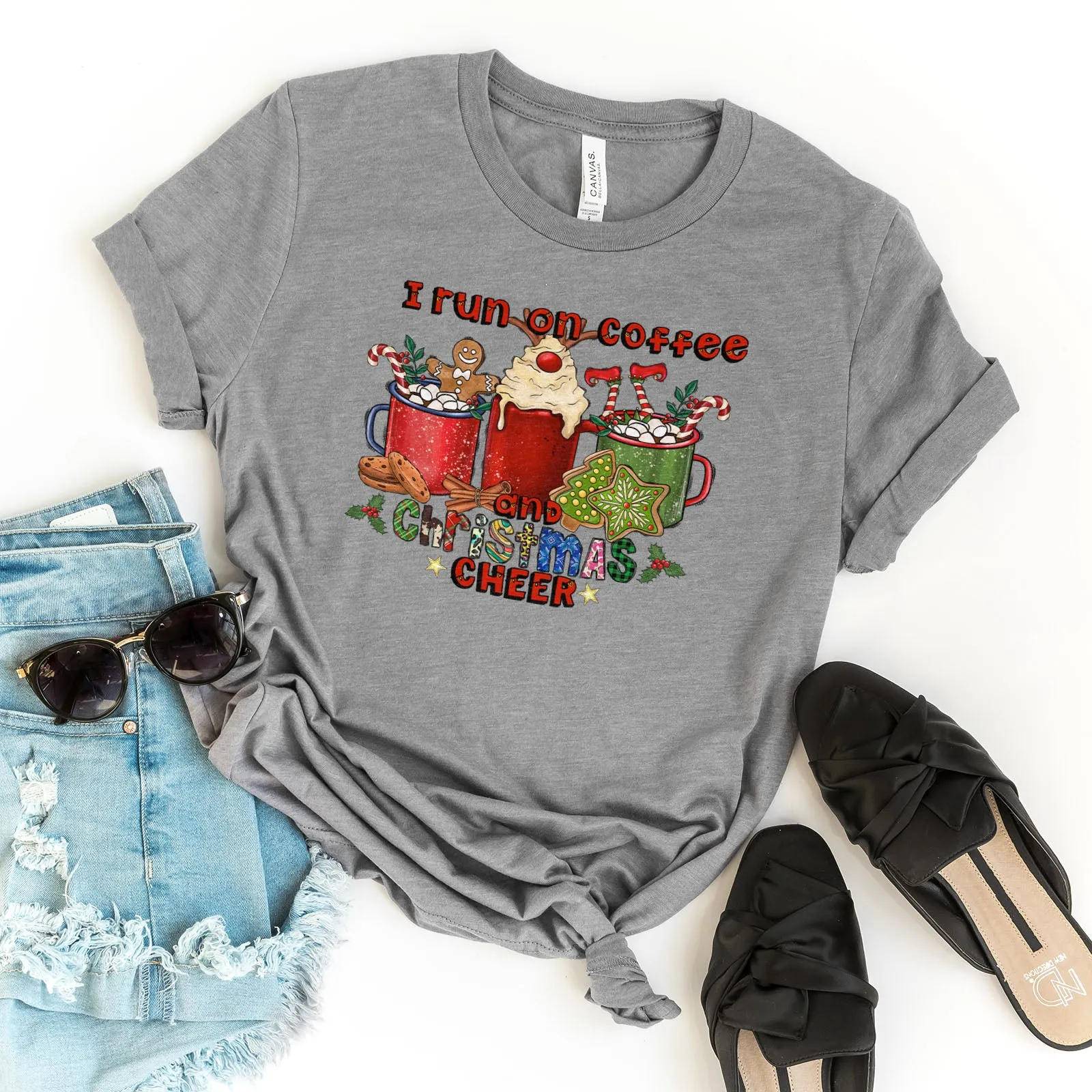 I Run On Coffee And Christmas Cheer Tee