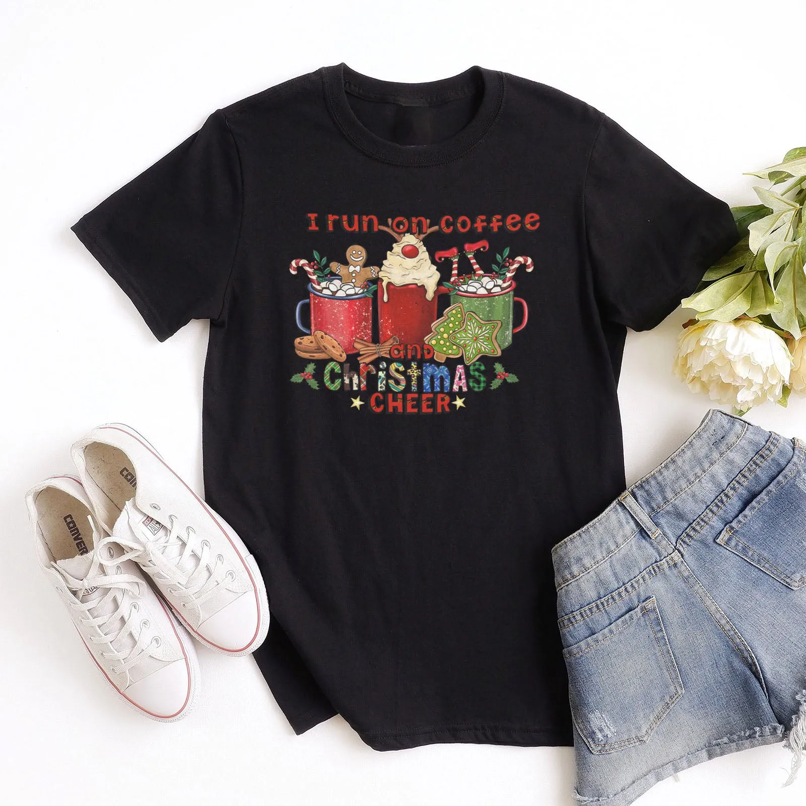 I Run On Coffee And Christmas Cheer Tee