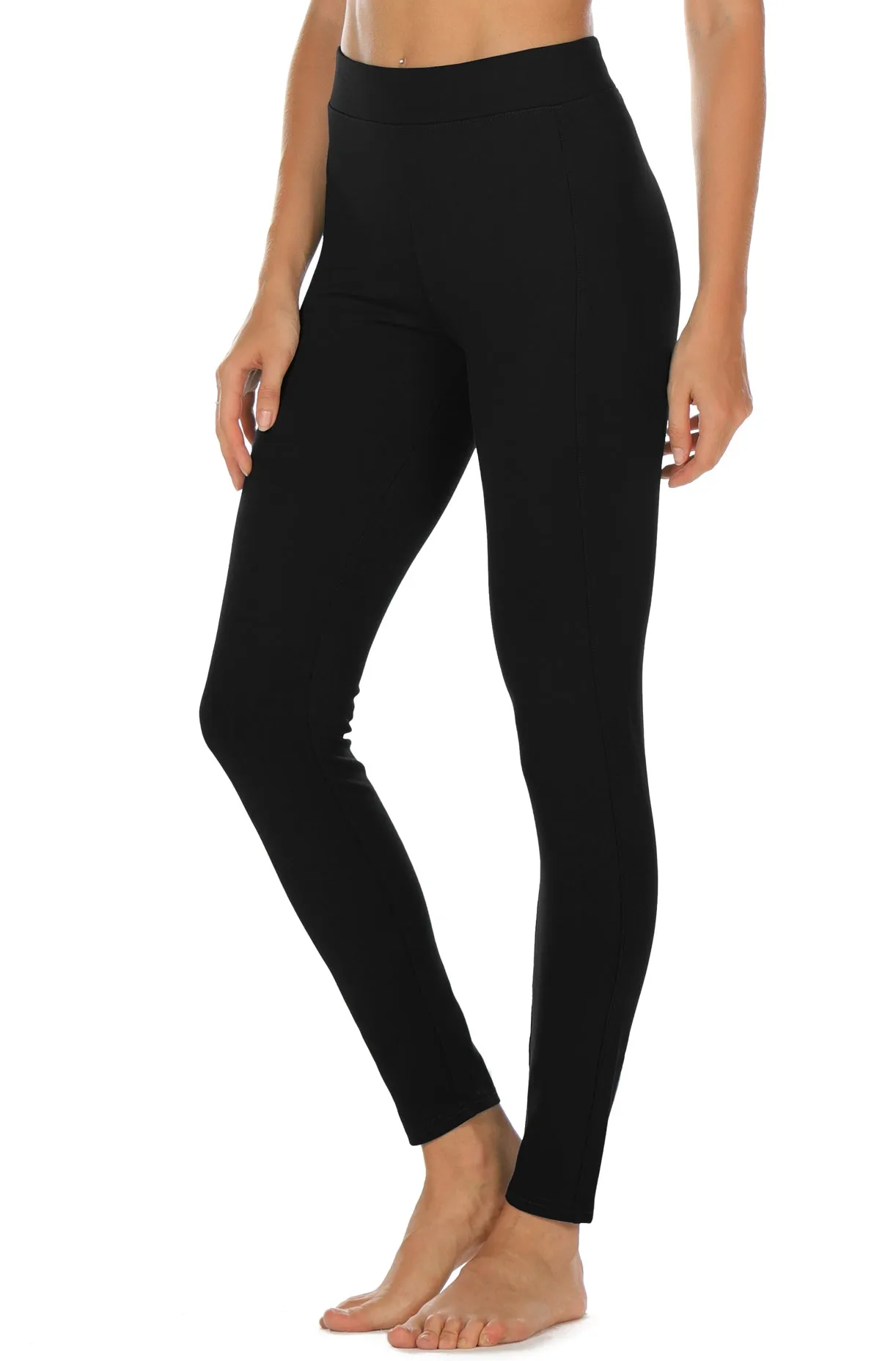 icyzone Women's Skinny Ankle Pants - Daily Ponte Stretch Knit Leggings with Elastic Waistband