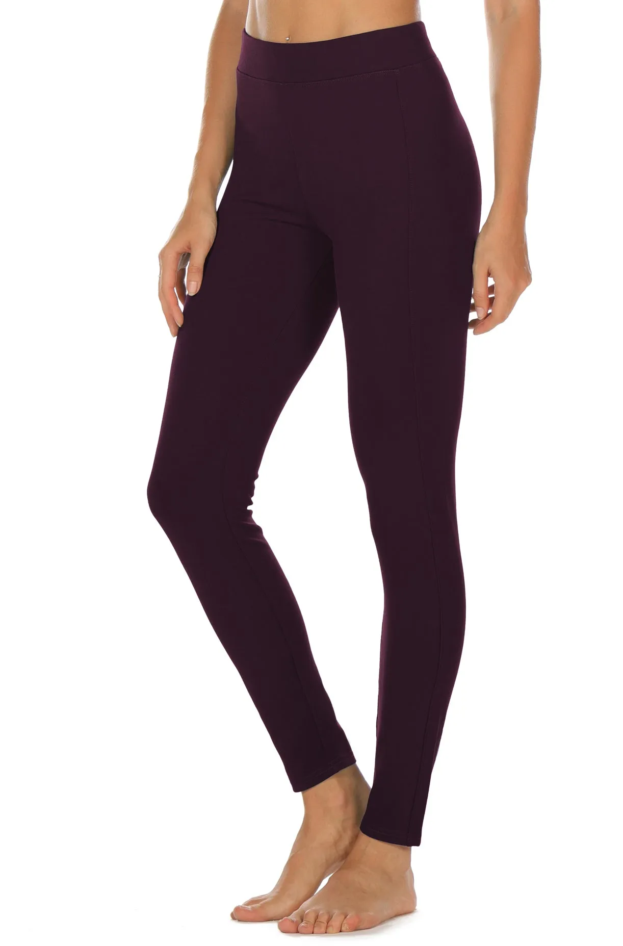 icyzone Women's Skinny Ankle Pants - Daily Ponte Stretch Knit Leggings with Elastic Waistband