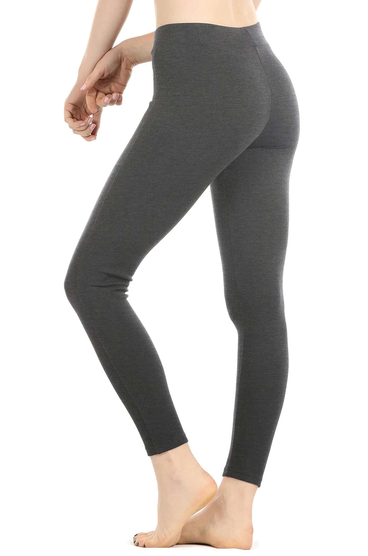 icyzone Women's Skinny Ankle Pants - Daily Ponte Stretch Knit Leggings with Elastic Waistband