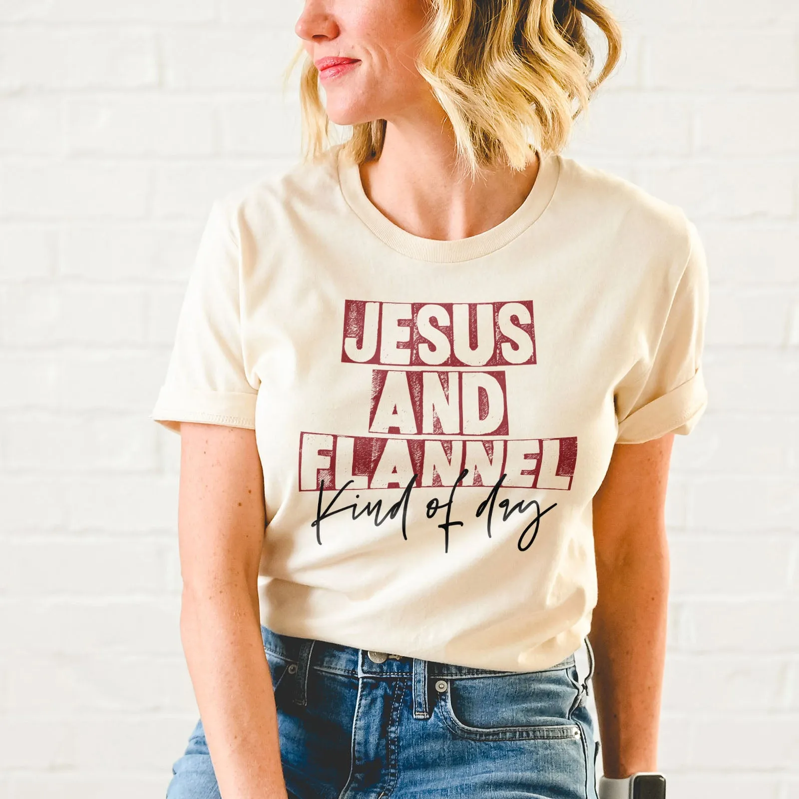 Jesus An Flannel Kind Of Day Tee