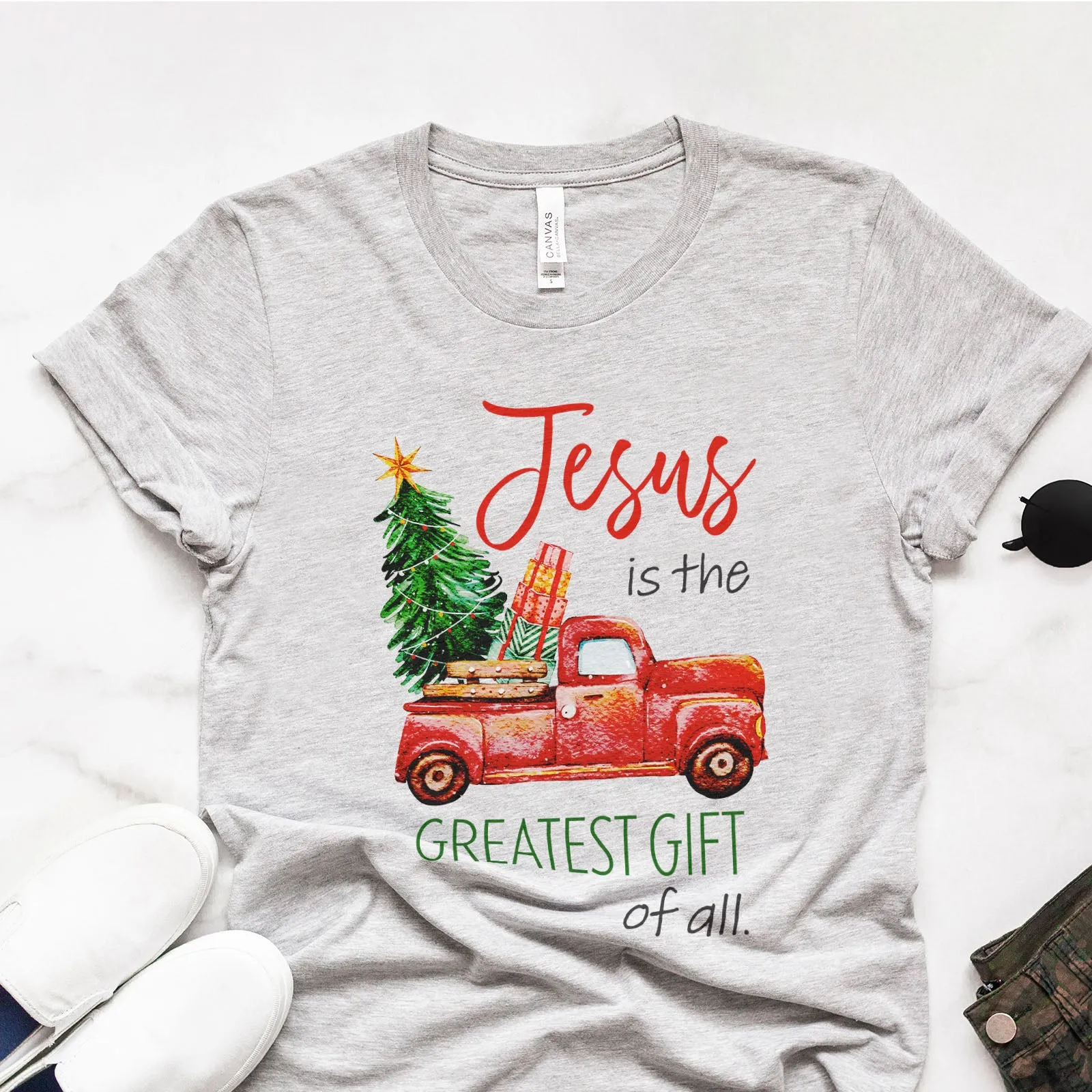 Jesus Is The Greatest Gift Red truck Tee