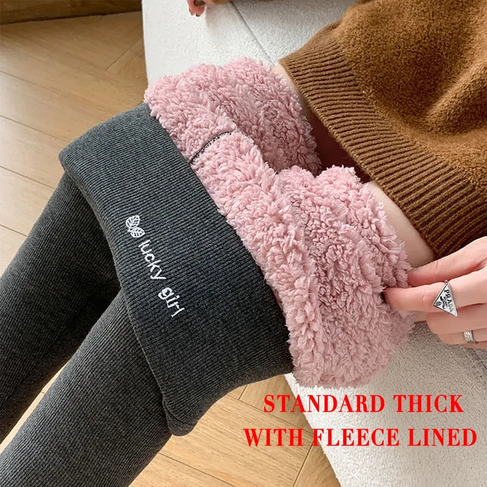 Ladies Winter Warm Thick Tights Thermal Leggings Fleece Lined Pants Velvet Skinny Long Johns Thermos Bottoms Tights For Women