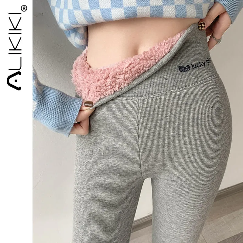 Ladies Winter Warm Thick Tights Thermal Leggings Fleece Lined Pants Velvet Skinny Long Johns Thermos Bottoms Tights For Women