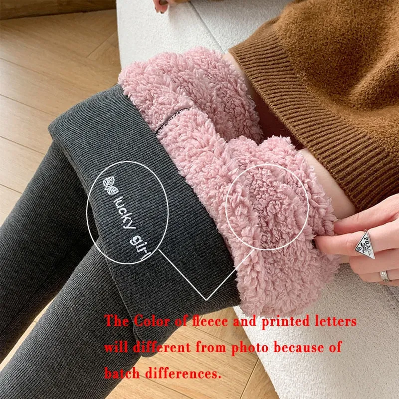 Ladies Winter Warm Thick Tights Thermal Leggings Fleece Lined Pants Velvet Skinny Long Johns Thermos Bottoms Tights For Women