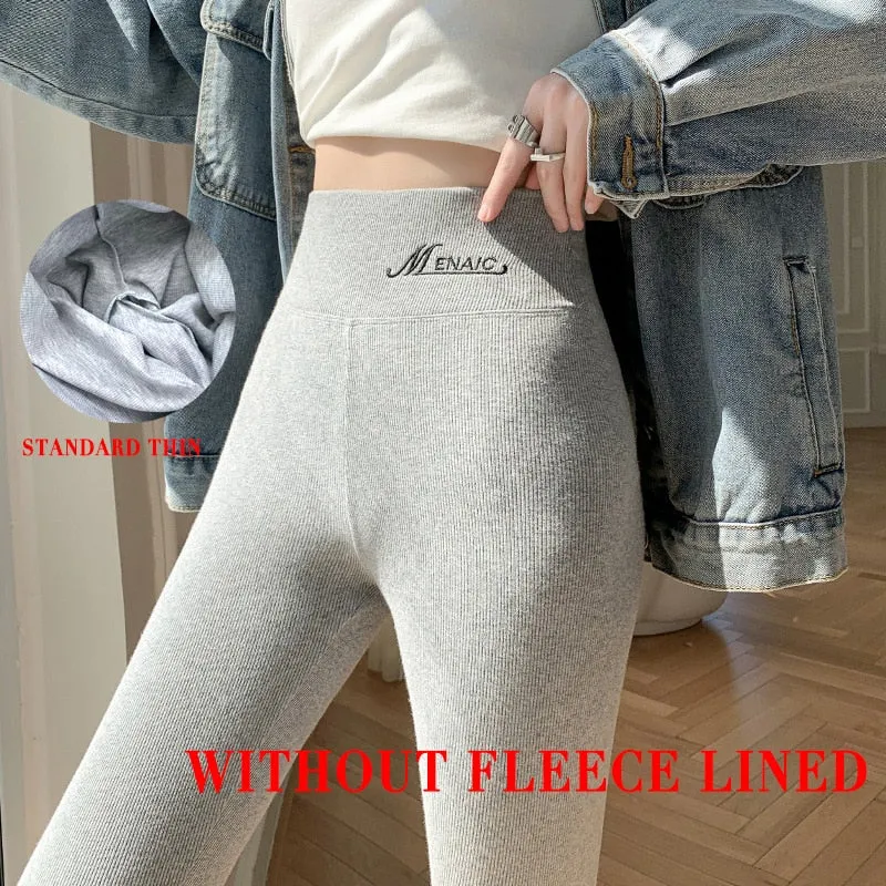 Ladies Winter Warm Thick Tights Thermal Leggings Fleece Lined Pants Velvet Skinny Long Johns Thermos Bottoms Tights For Women