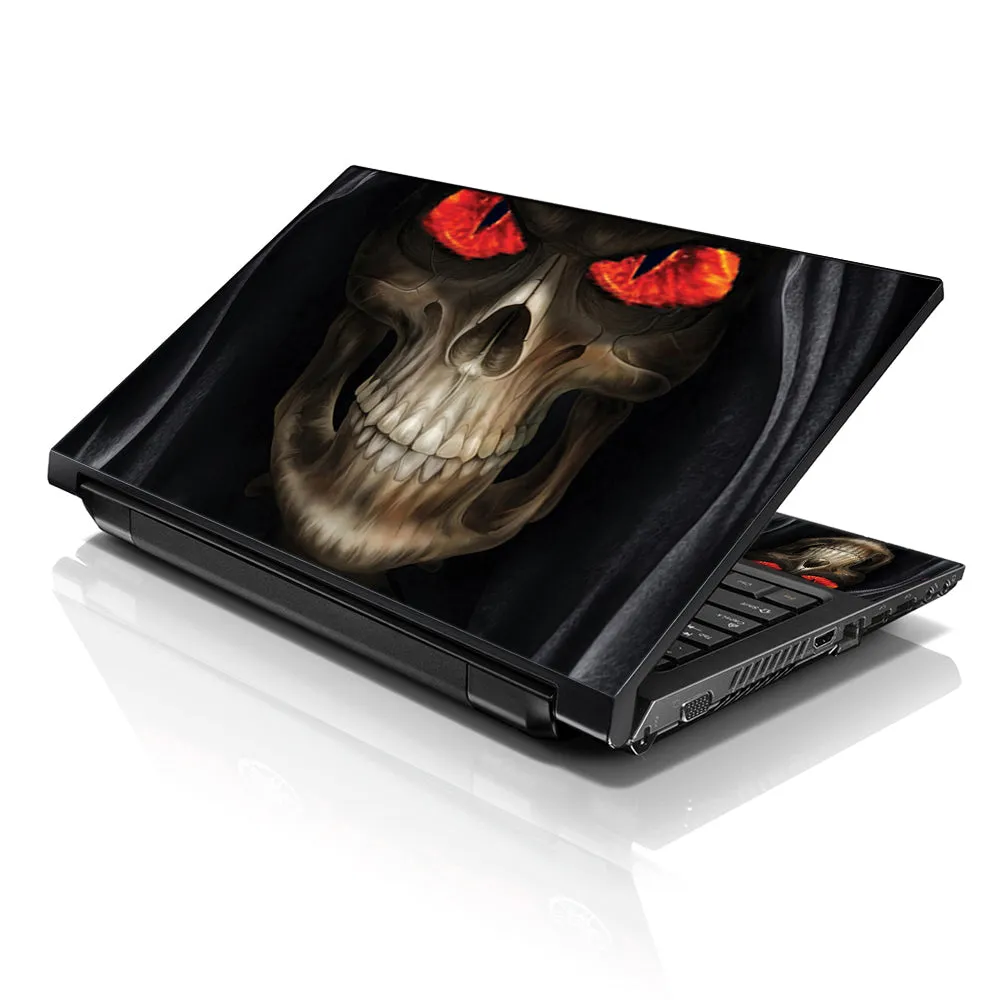 Laptop Notebook Skin Decal with 2 Matching Wrist Pads - Hooded Skull Lord