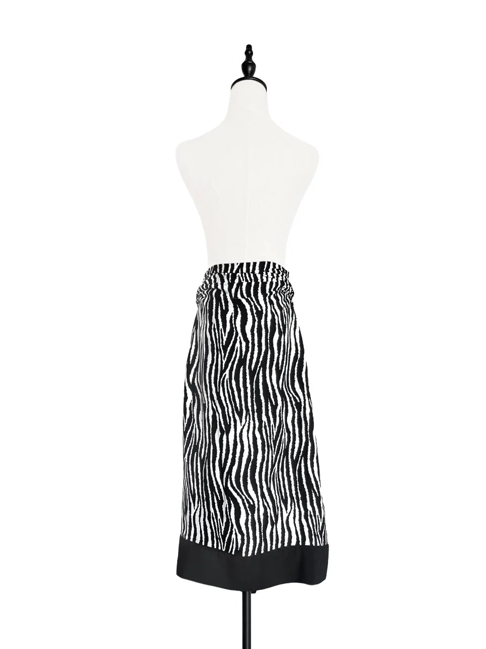 Last Chance! Zebra Print Asymmetric Drape Sarong Midi Skirt