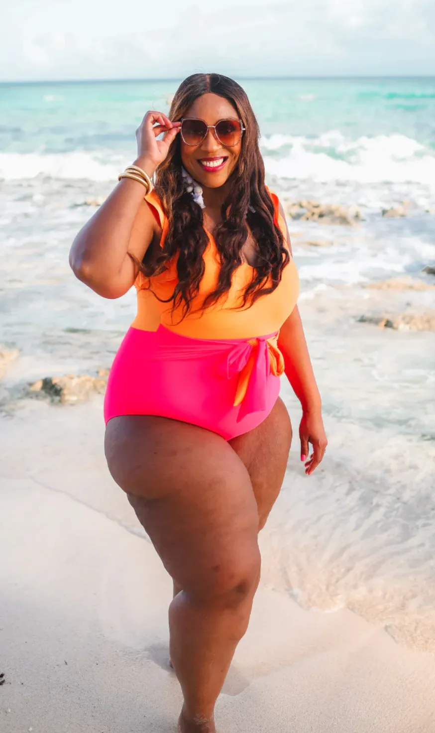 Laying Poolside Color Block Swimsuit