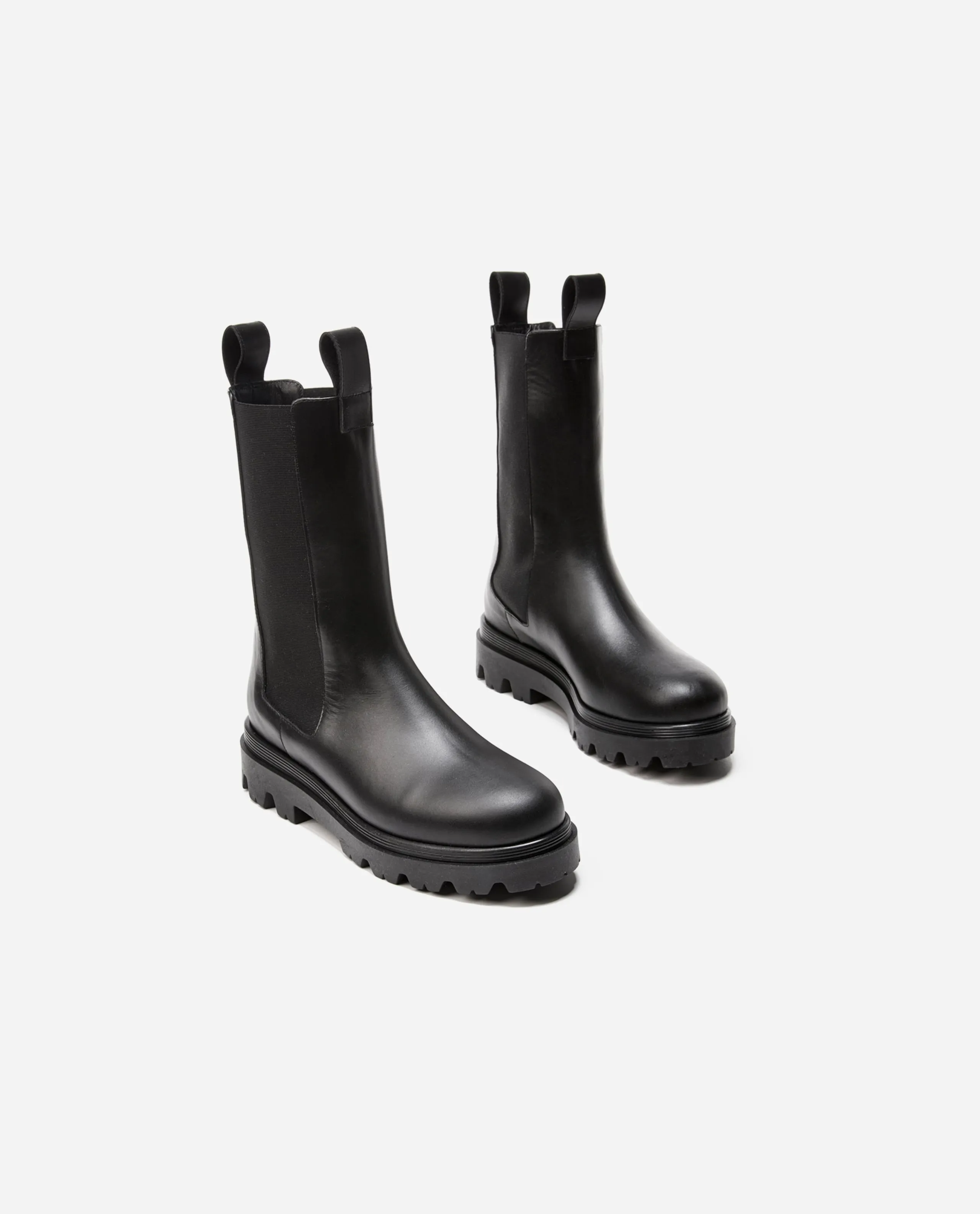 Lia Black Leather Chelsea Boots