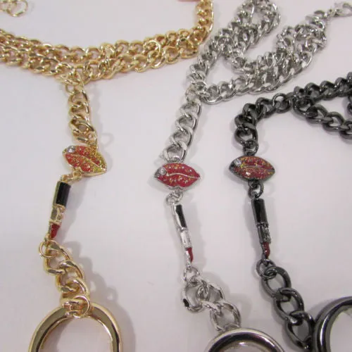 Lipstick & Lips Metal Hand Chain