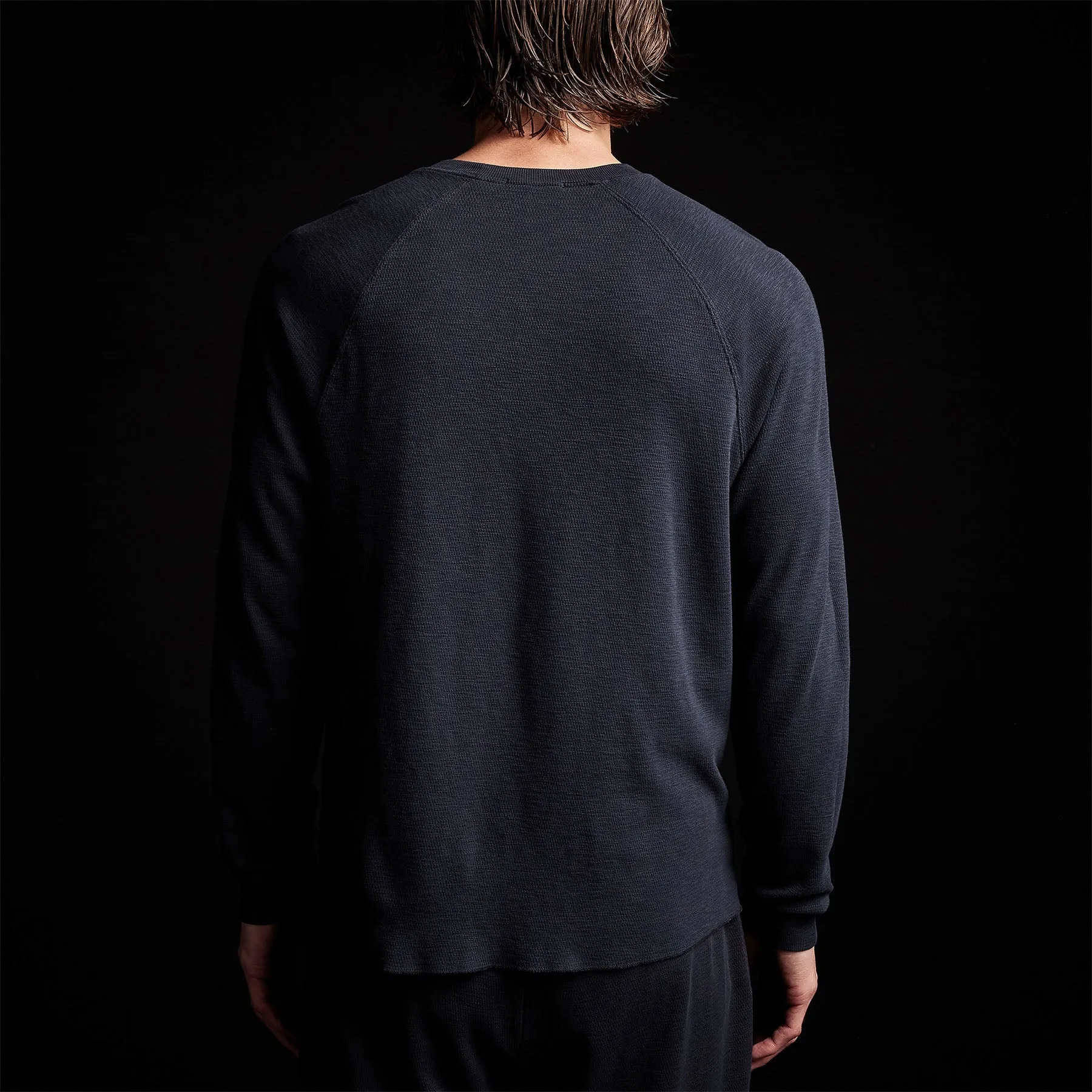 Long Sleeve Thermal Raglan - Blue Oil