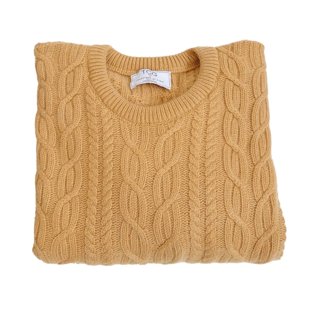 Loose Fit Cashmere Chunky Jumper - Aran Cable Knit