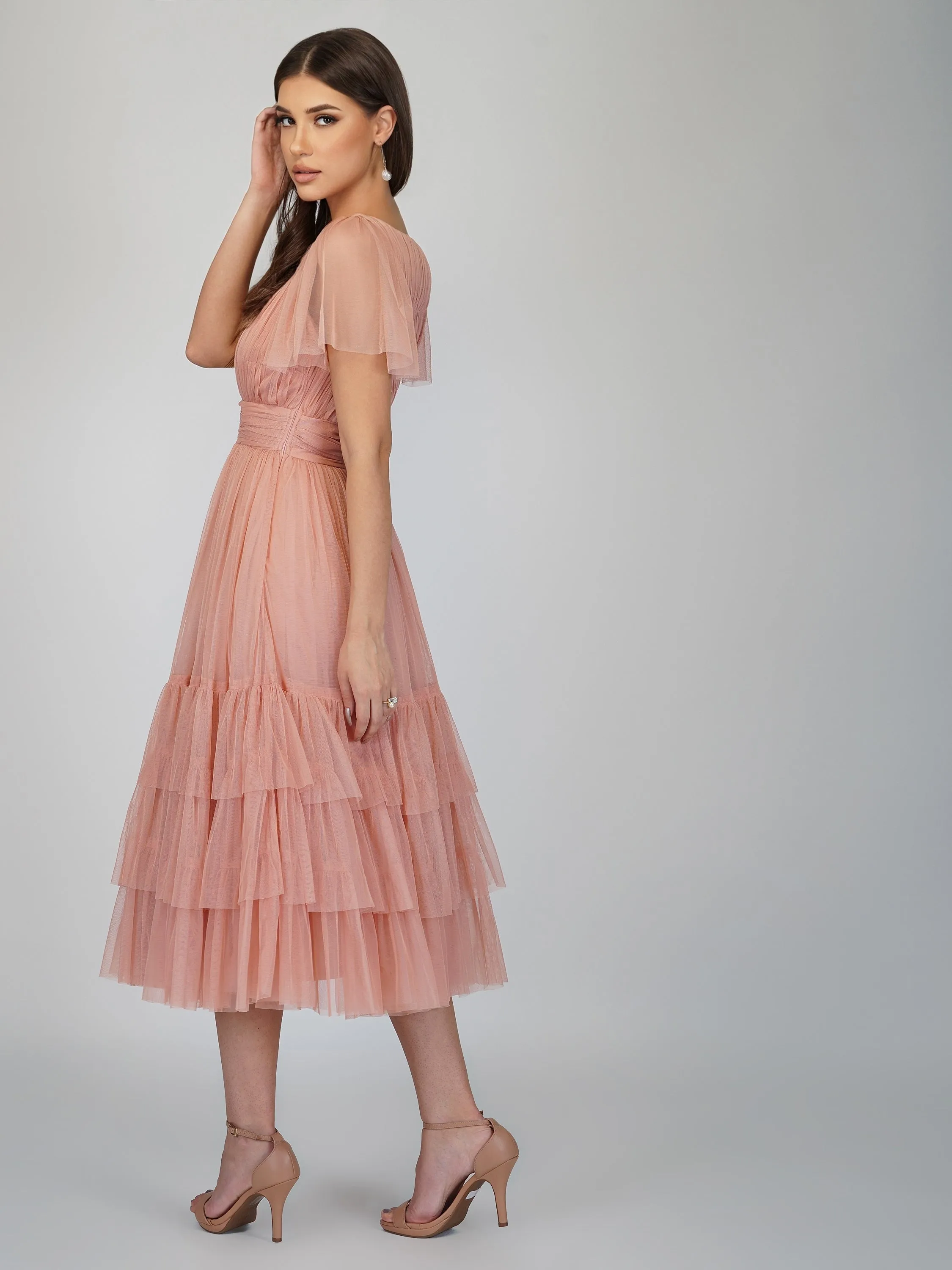 Madison Pink Tulle Bridesmaid Dress