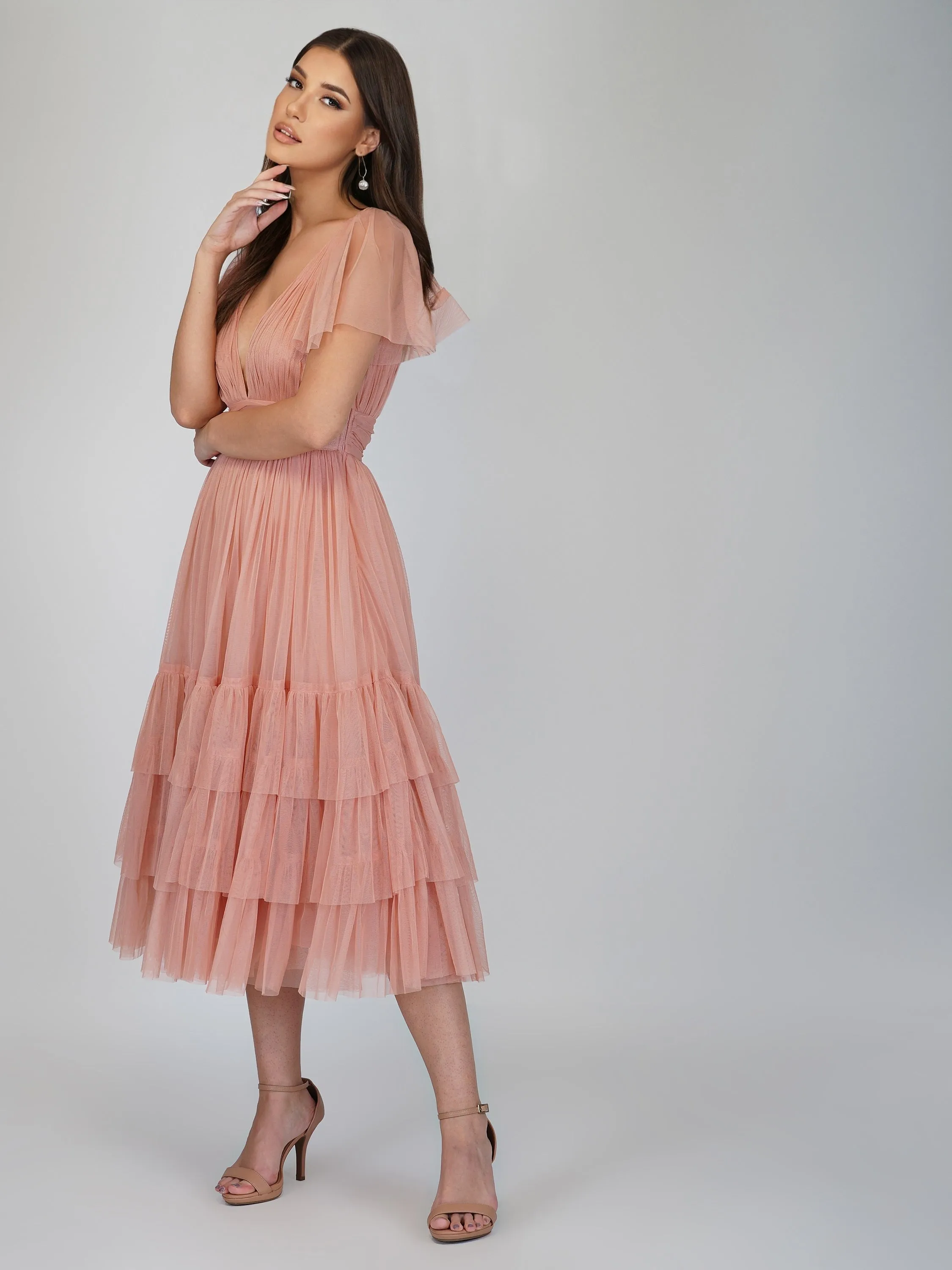 Madison Pink Tulle Bridesmaid Dress