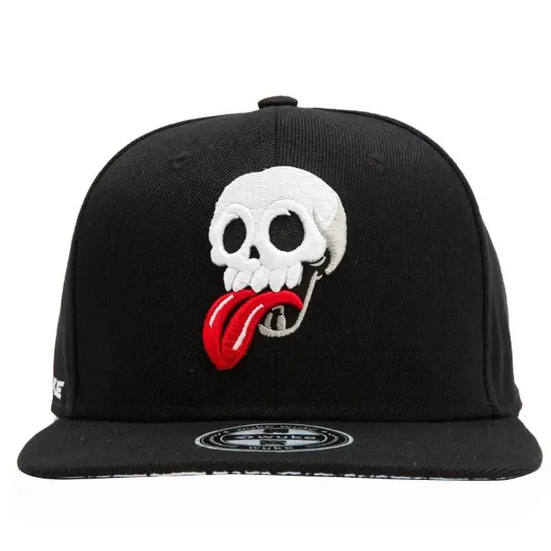 Mens Hip Hop Fashion Skull Embroidery Baseball Cap