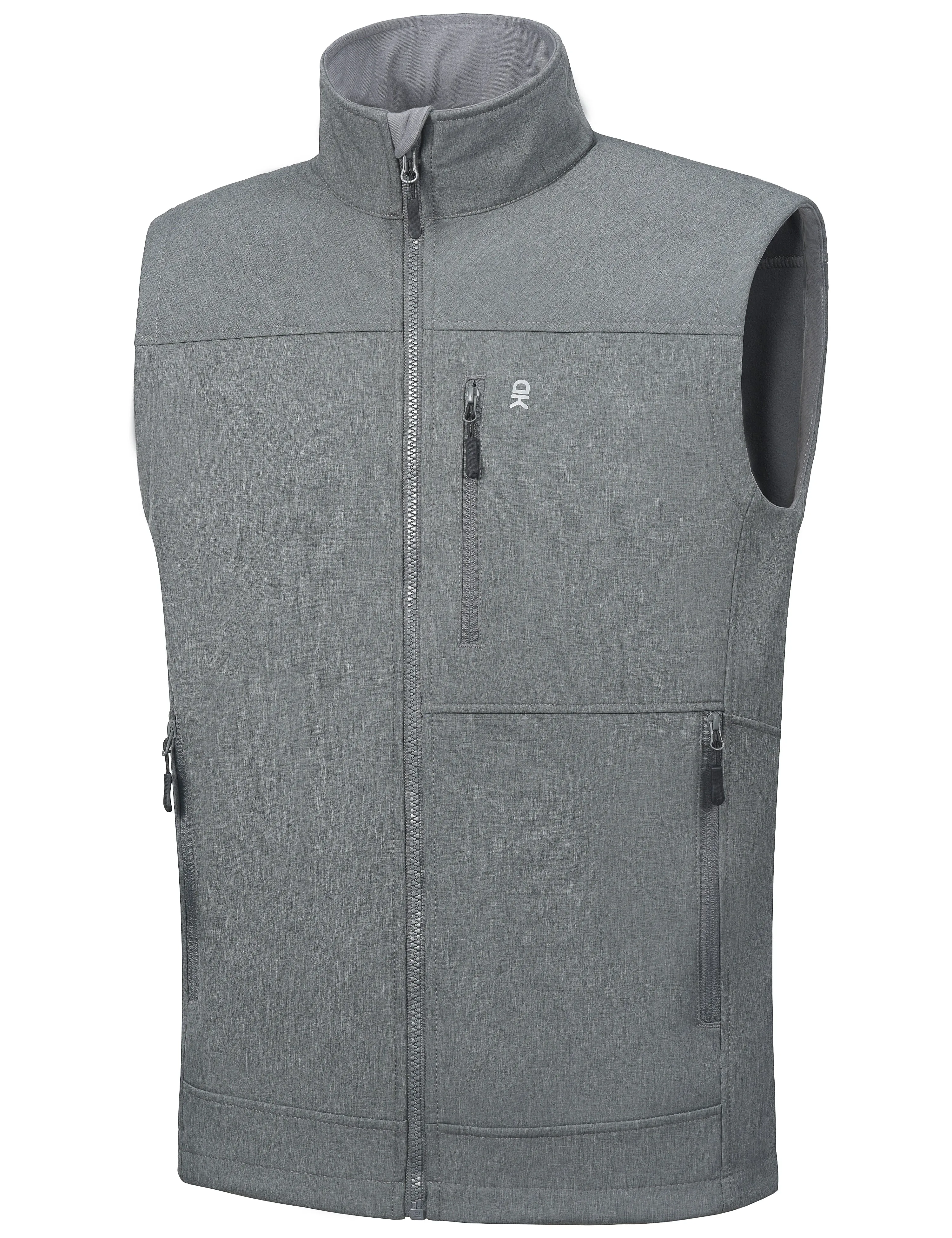 Men's Lightweight Softshell Fleece Lined Warm Vest ,Sleeveless Outerwear Jacket