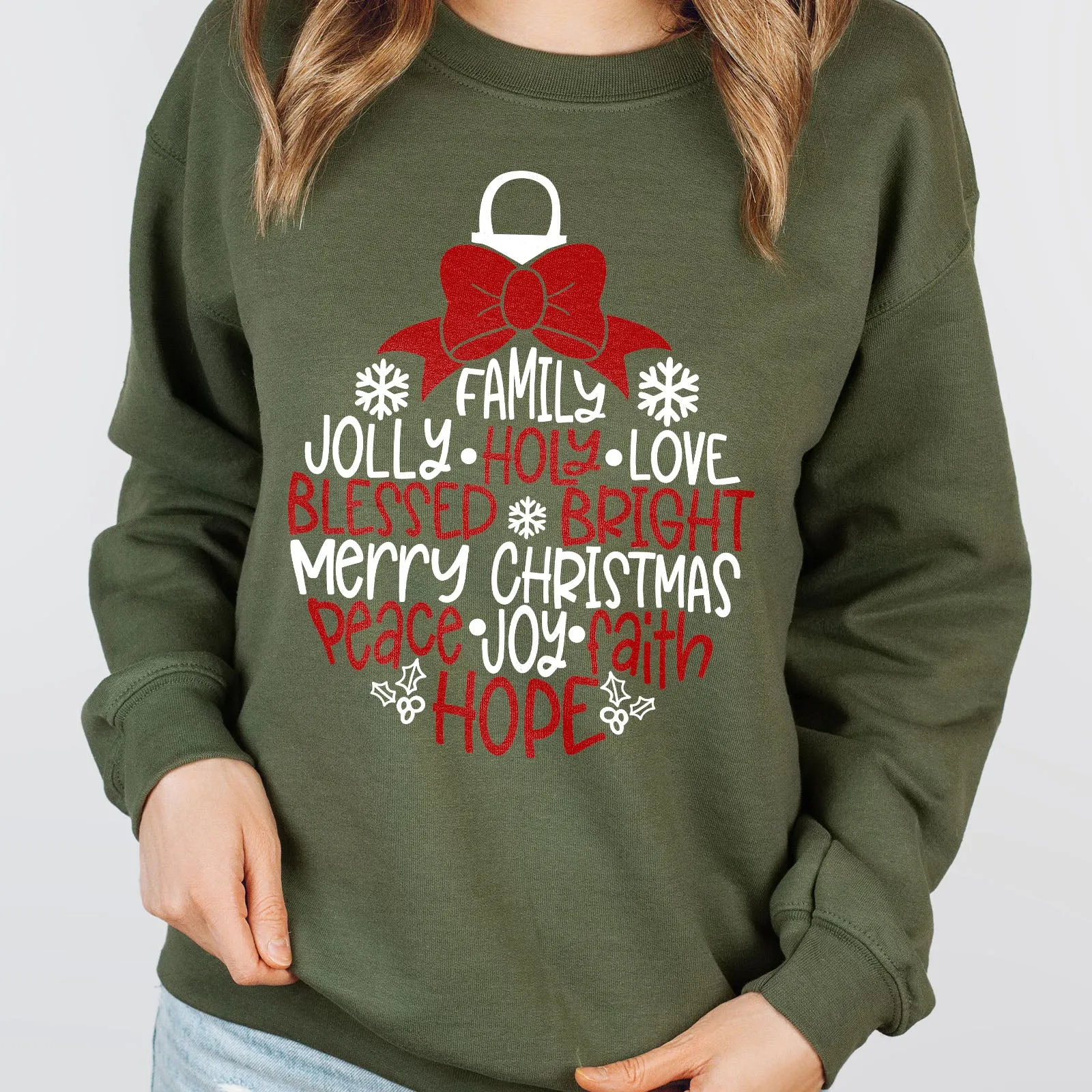 Merry Christmas Ornament Long Sleeve