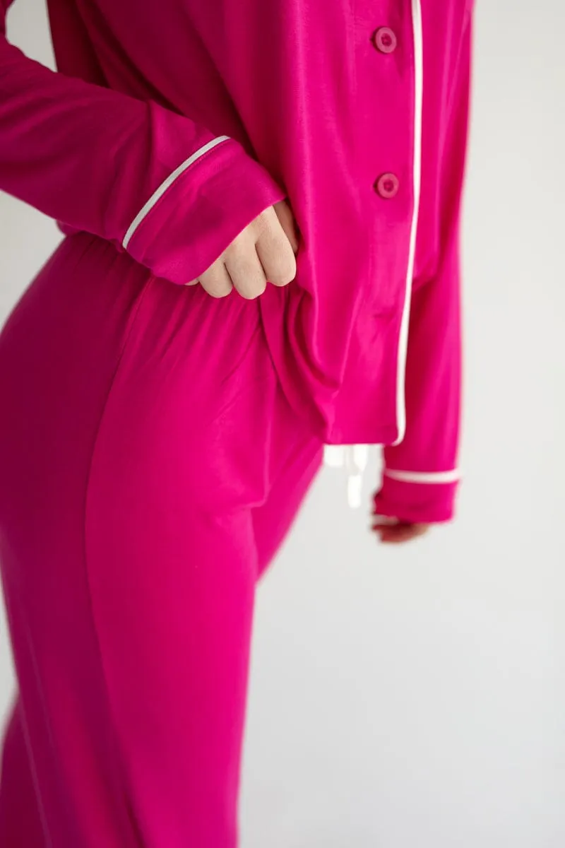 Middle of the Night Pajamas - Dark Pink - Final Sale