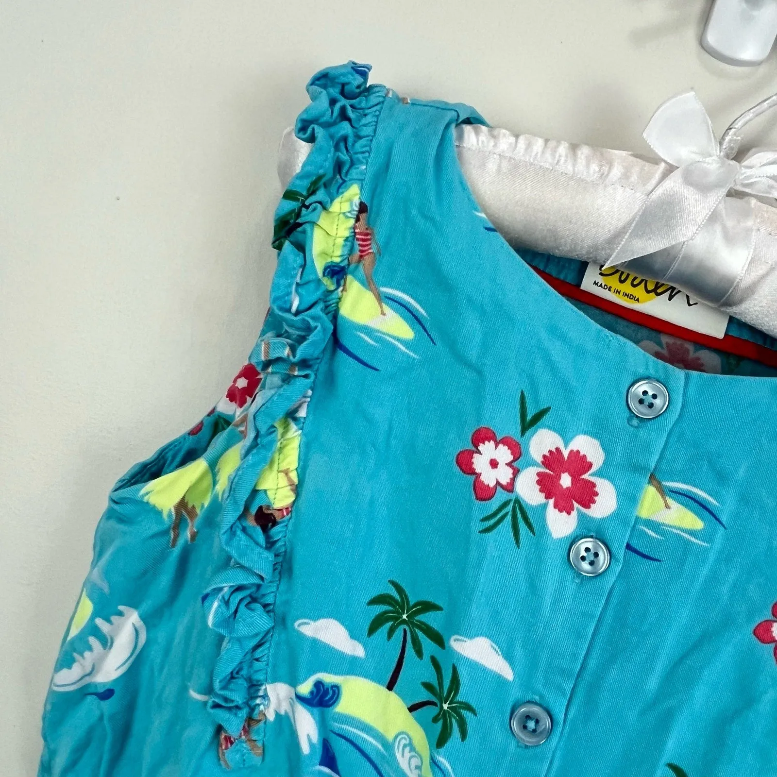 Mini Boden Tropical Island Ruffle Tank Top 5-6 Years