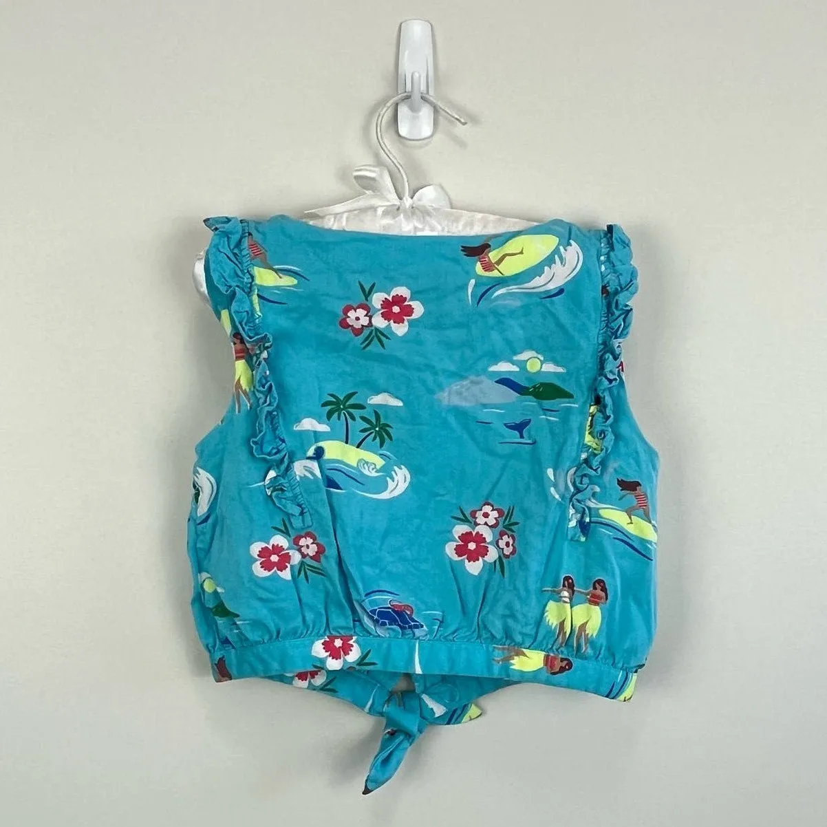 Mini Boden Tropical Island Ruffle Tank Top 5-6 Years