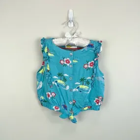 Mini Boden Tropical Island Ruffle Tank Top 5-6 Years