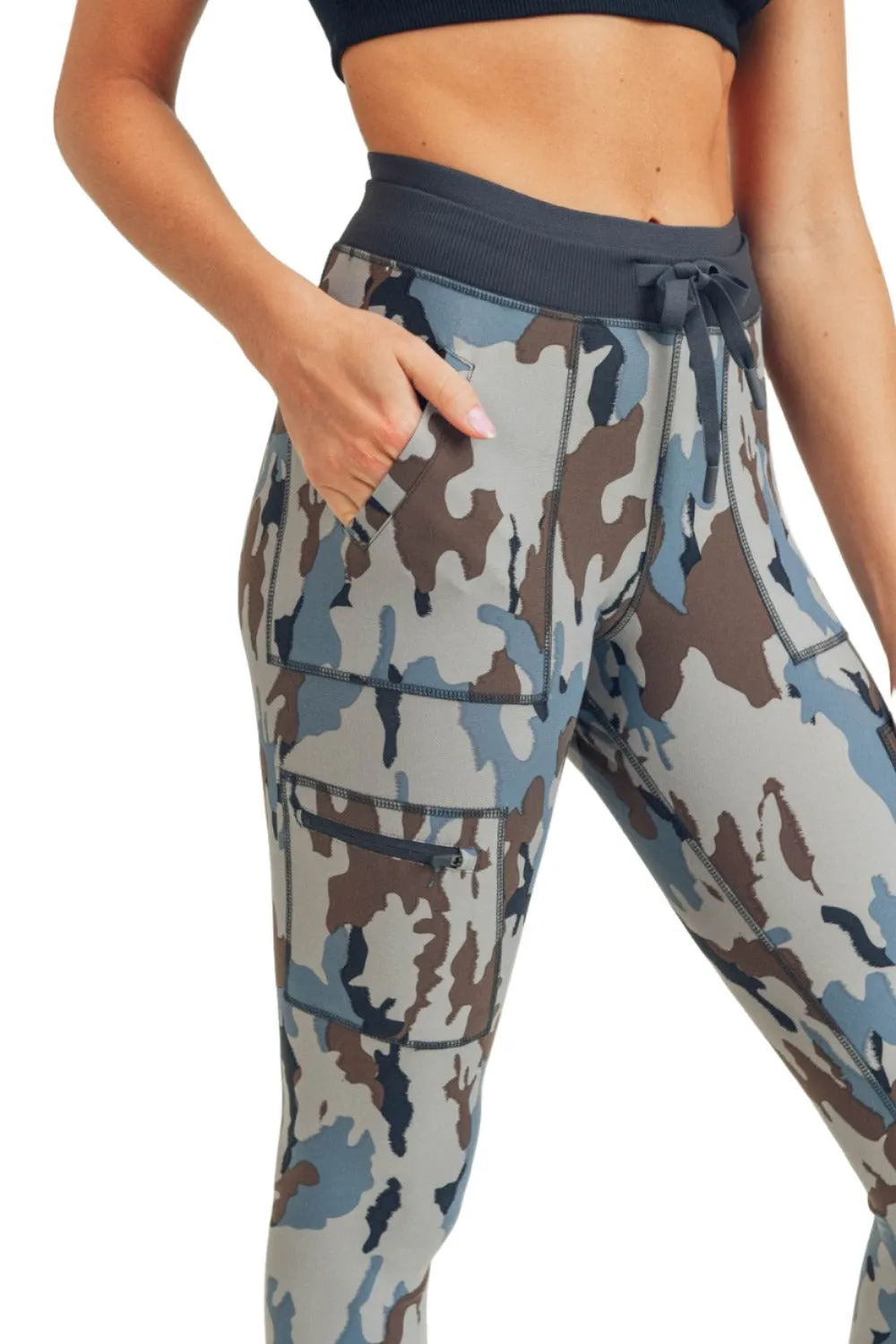 Mono B Camo Print Skinny Cargo Hybrid Leggings APH-A08138