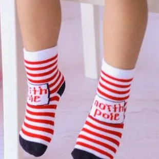 North Pole Striped Kids Socks (Ages 6 mo. to 7 yr)