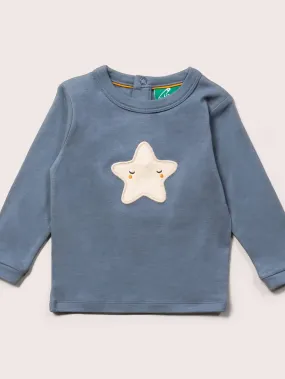 Organic Shooting Star Chest Applique Long Sleeve T-Shirt