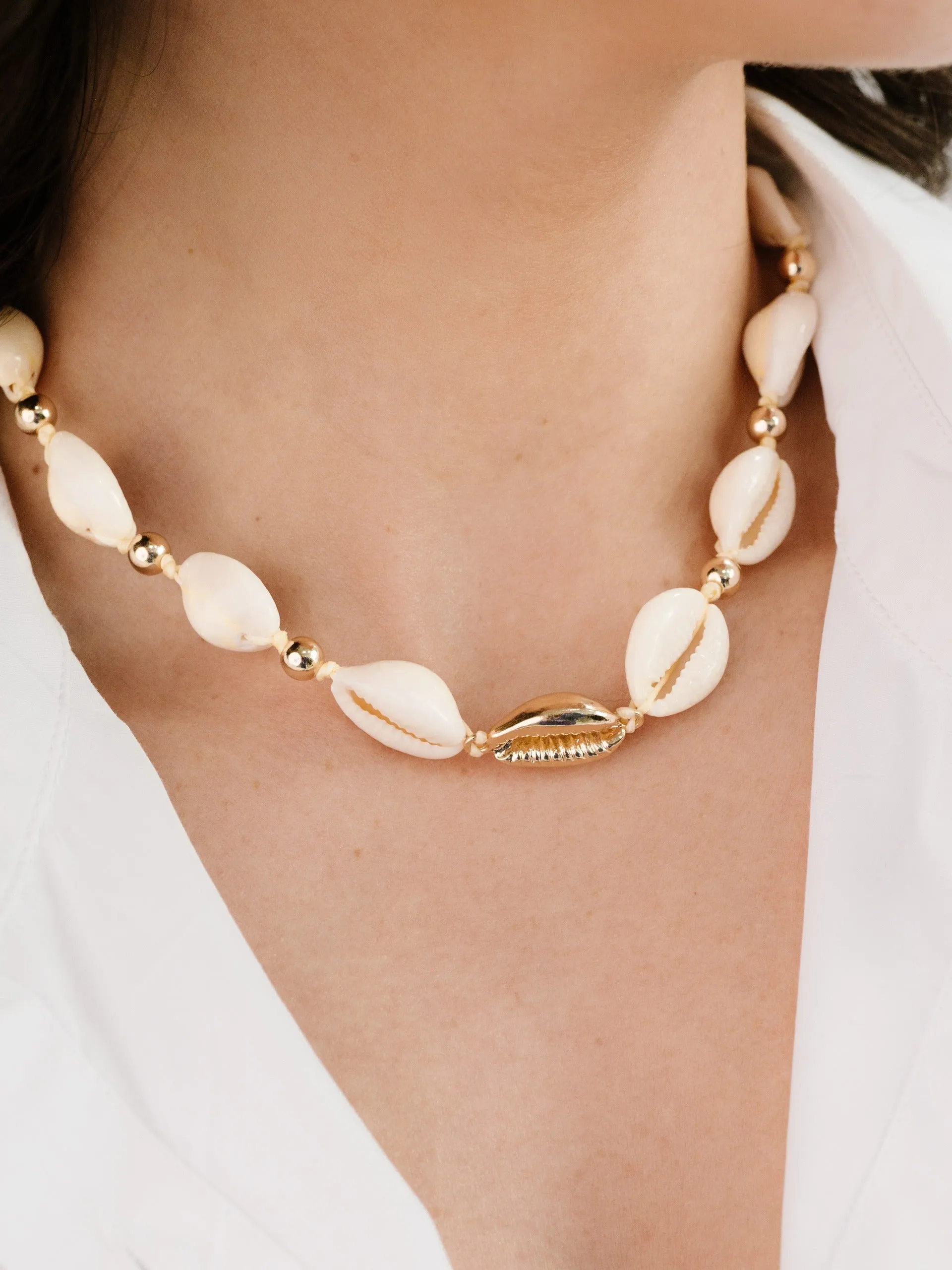 Out to Sea Cowrie Shell Necklace