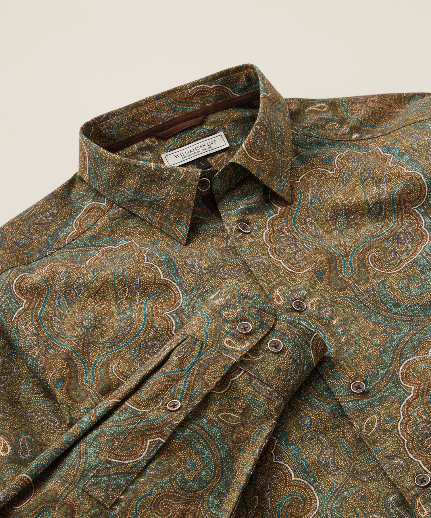 Paisley Print Long Sleeve Sport Shirt