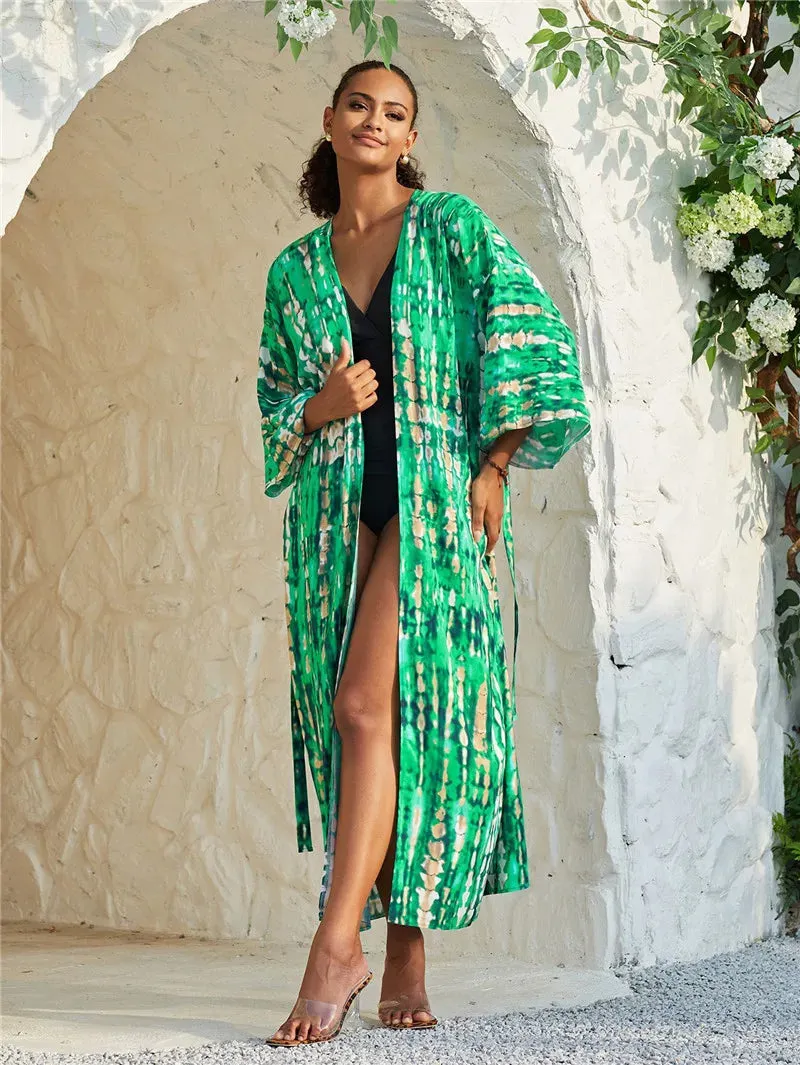 Para Praia 14 Colors Kimonos Bikini Cover Ups Beachwear Beach Robe Femme Long Dress Sarong Women Loose Cardigan Swimsuit Covers