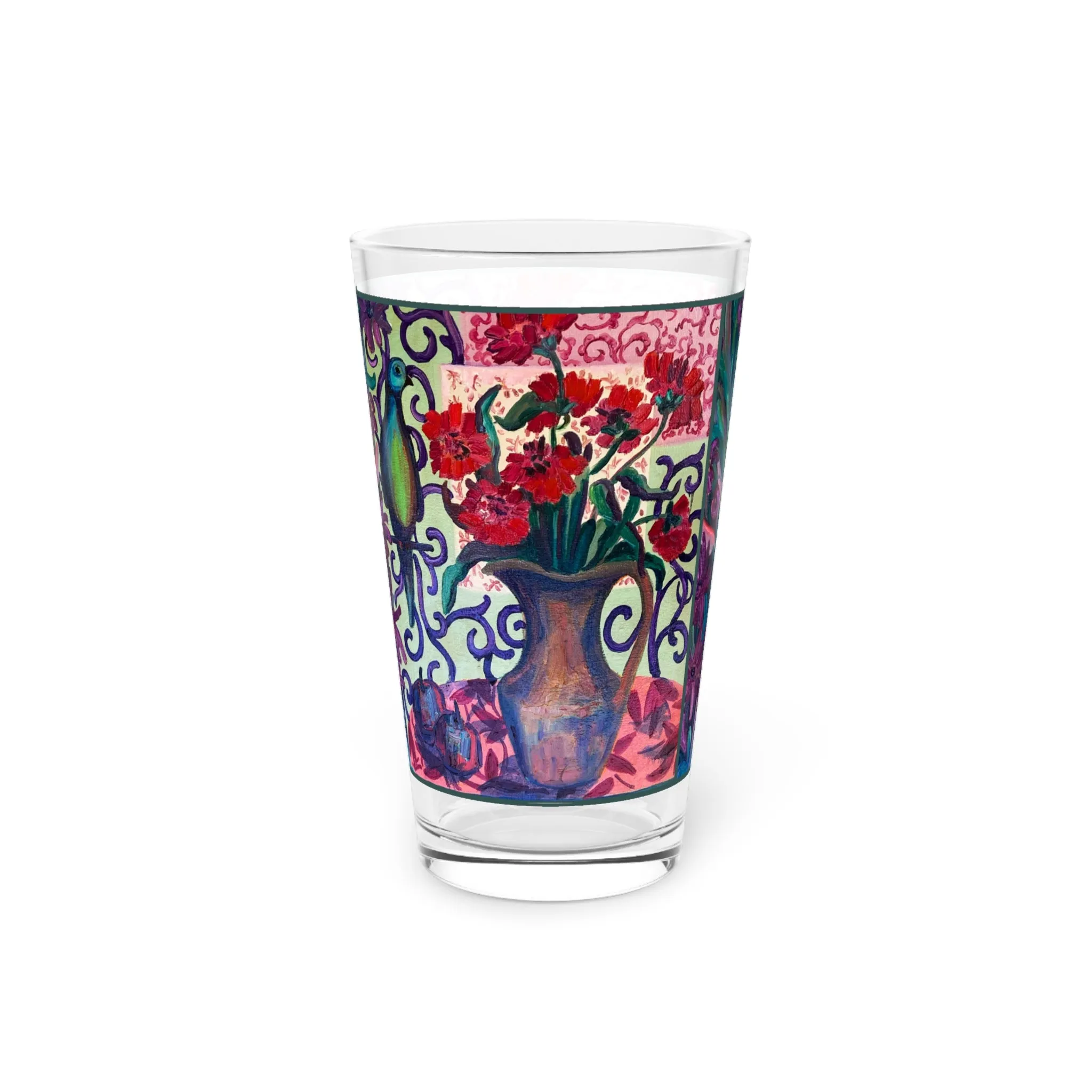 Pint/Cocktail Glass - "Green Parrot"