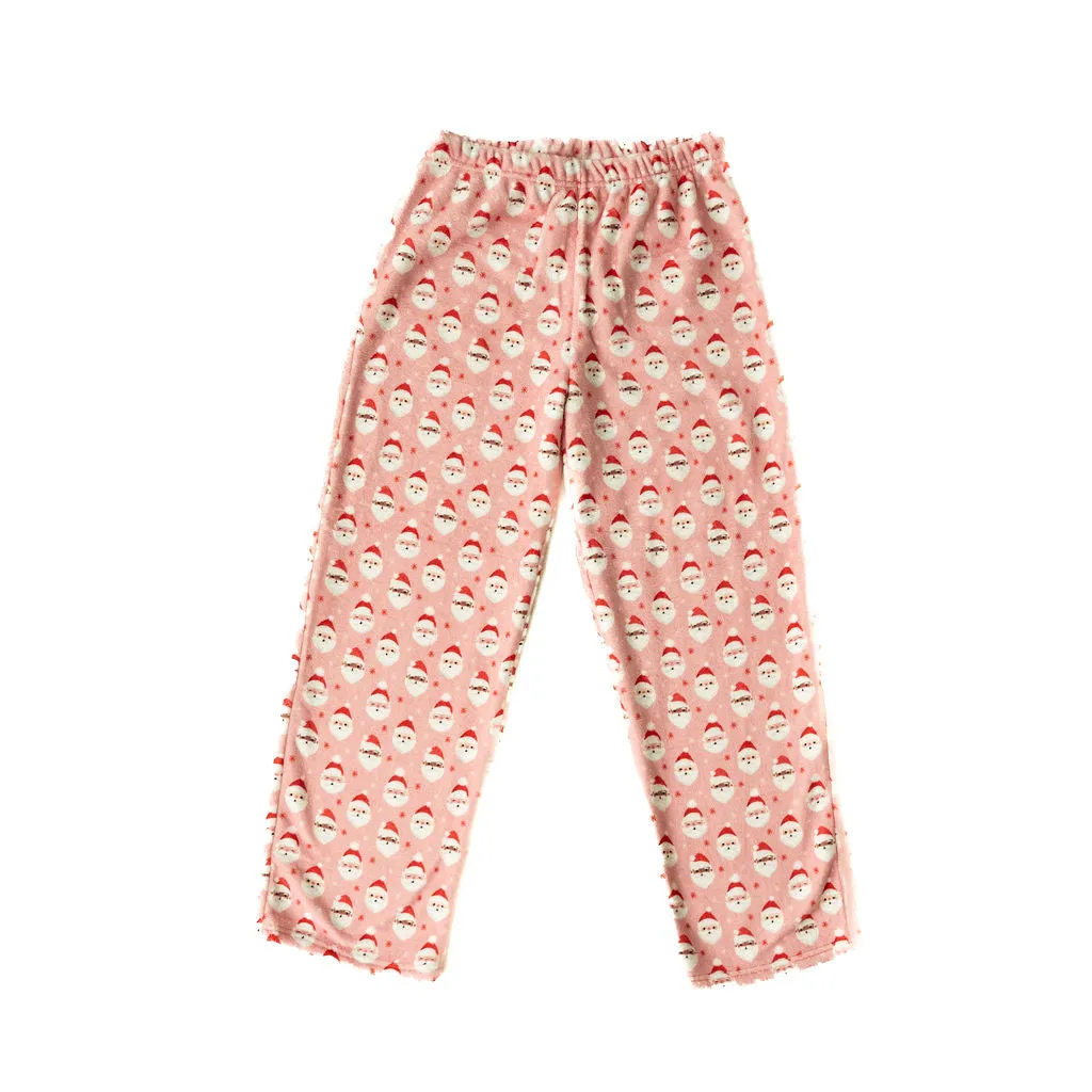 Plush Pants-Vintage Santa Pink