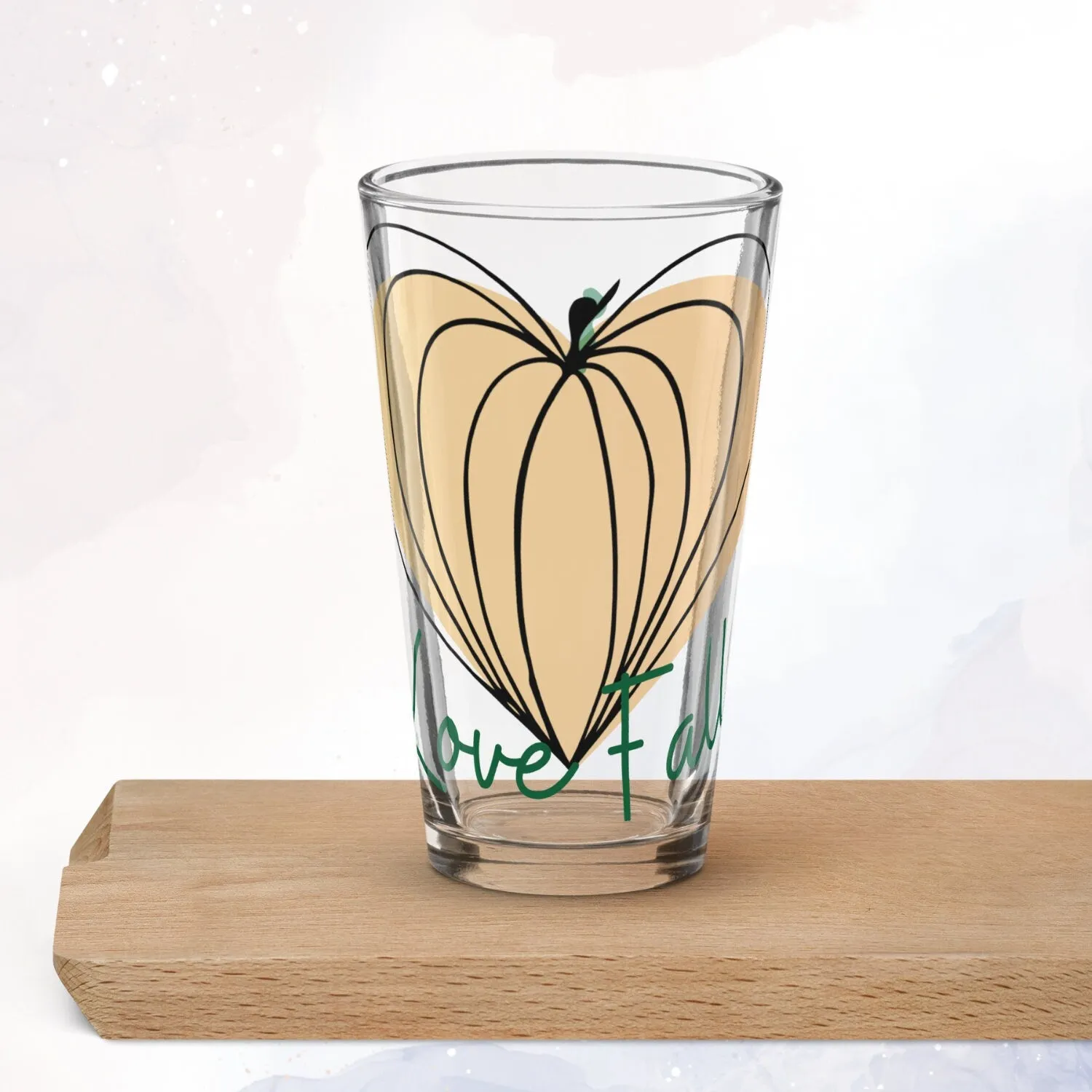 Pumpkin Heart Pint Glass