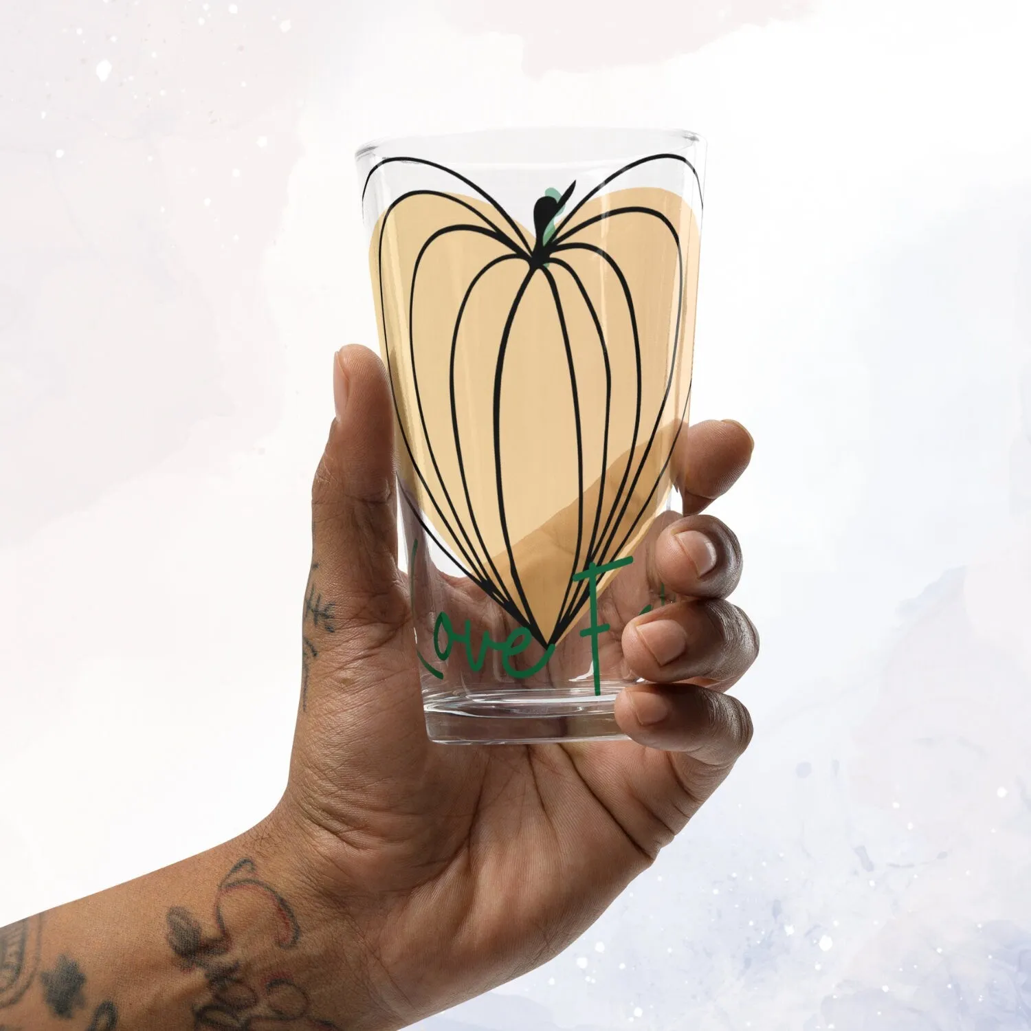 Pumpkin Heart Pint Glass