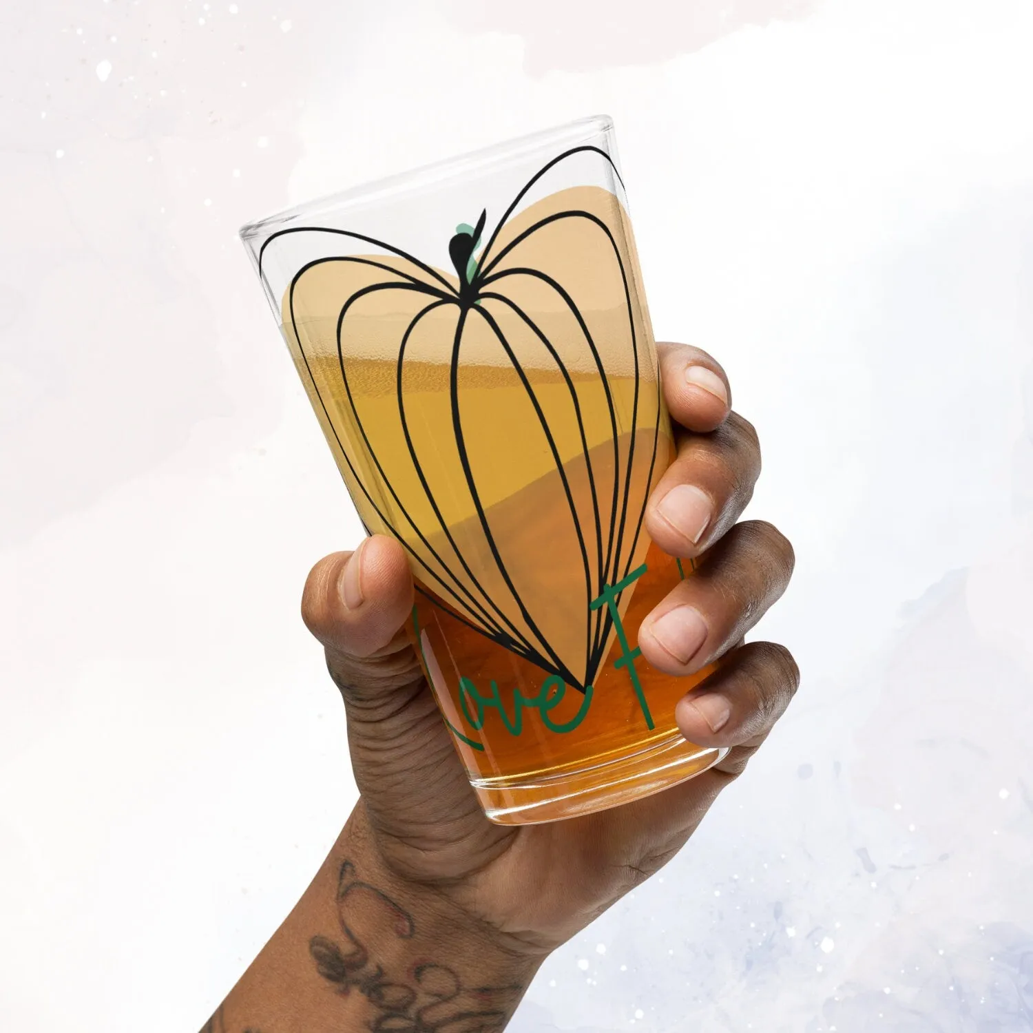 Pumpkin Heart Pint Glass