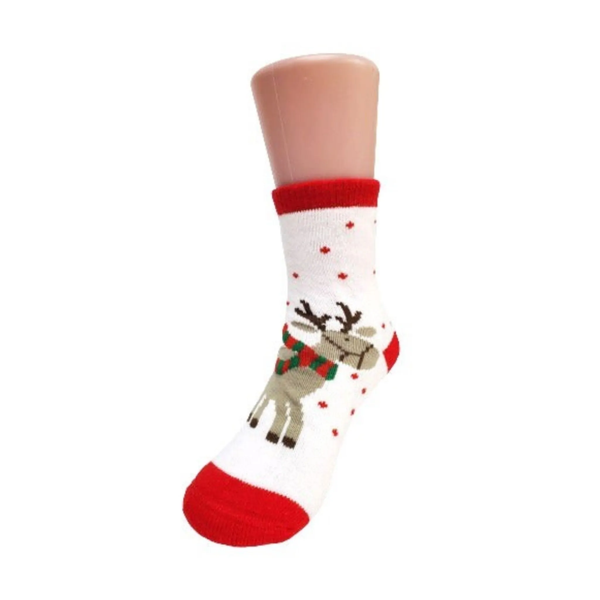 Reindeer Wearing a Scarf Socks for Kids (Ages 6 mo. to 7 yr)